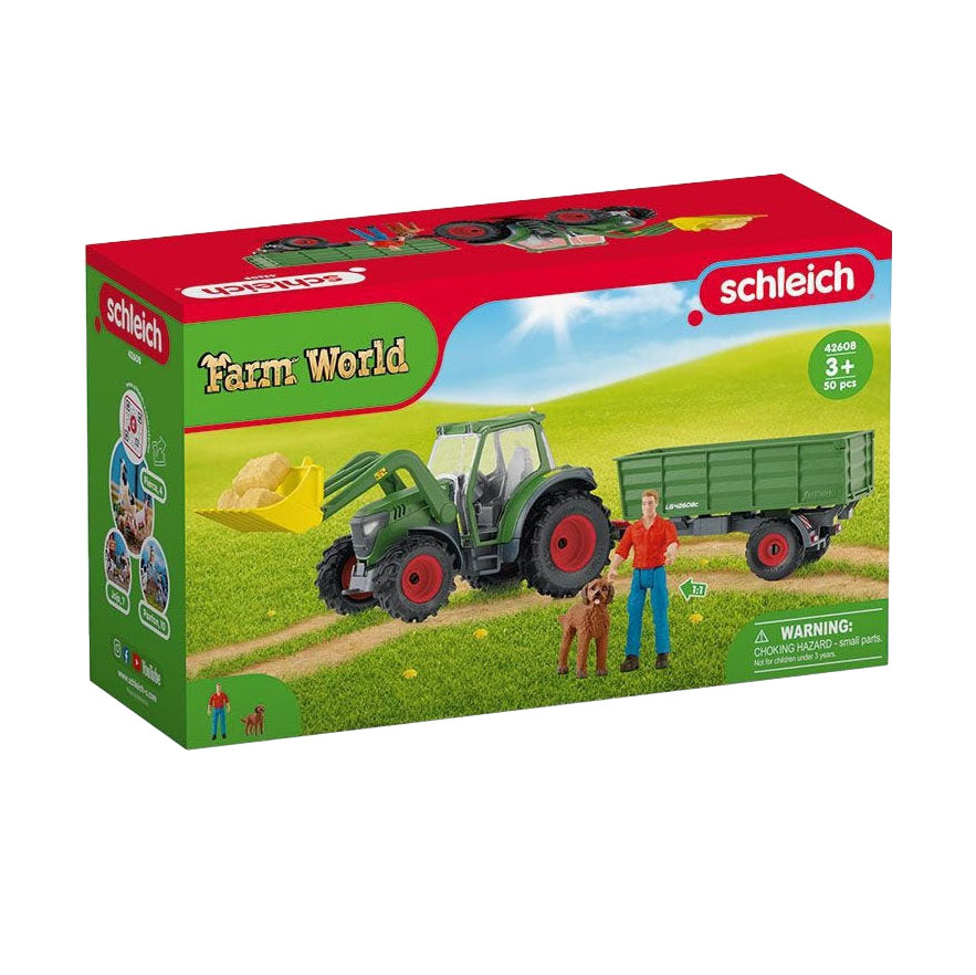 schleich FARM WORLD Tractor met Aanhanger 42608