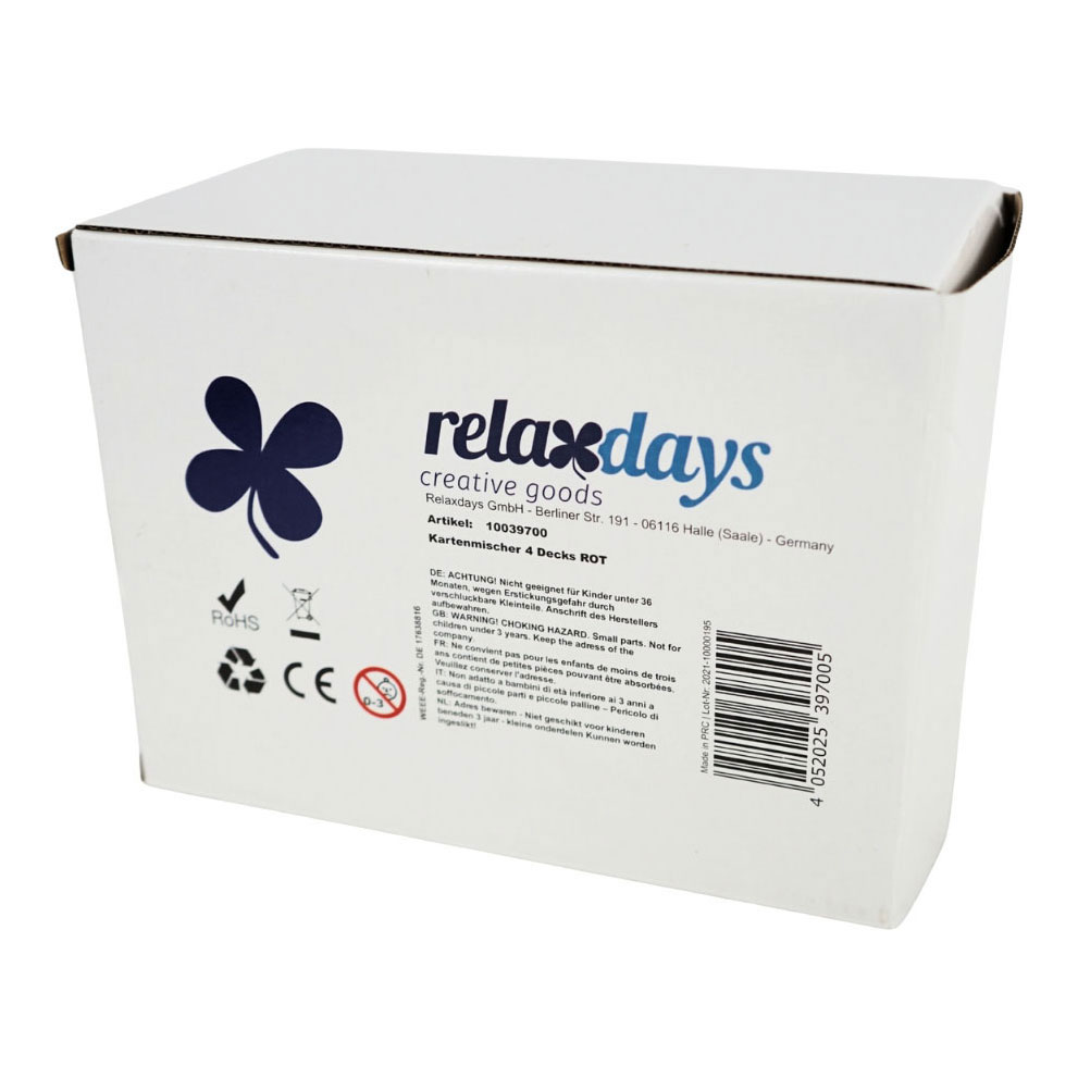 Relaxdays Kaartenschudmachine op Batterijen - Rood