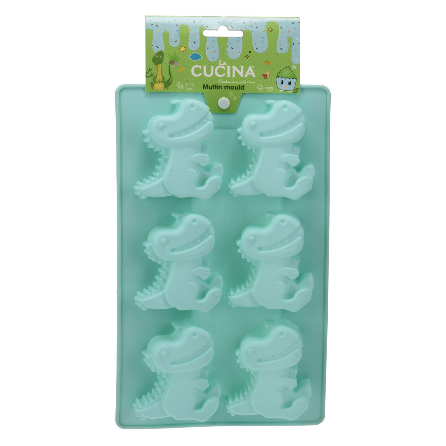 Moule à muffins en silicone en forme de dinosaure