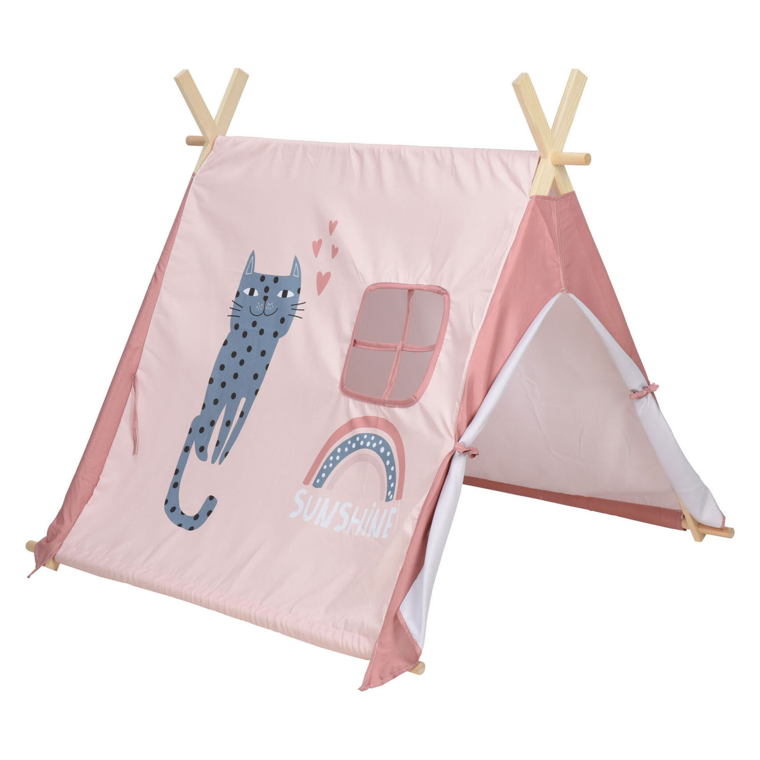 Tente rose avec chat, 101 cm