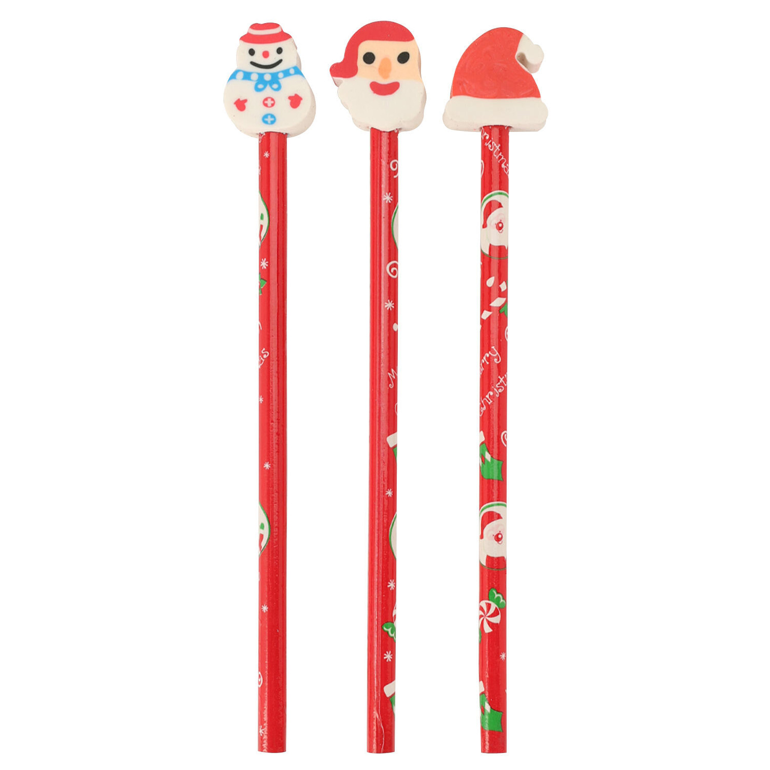 Crayon avec gomme Noël, 3pcs.