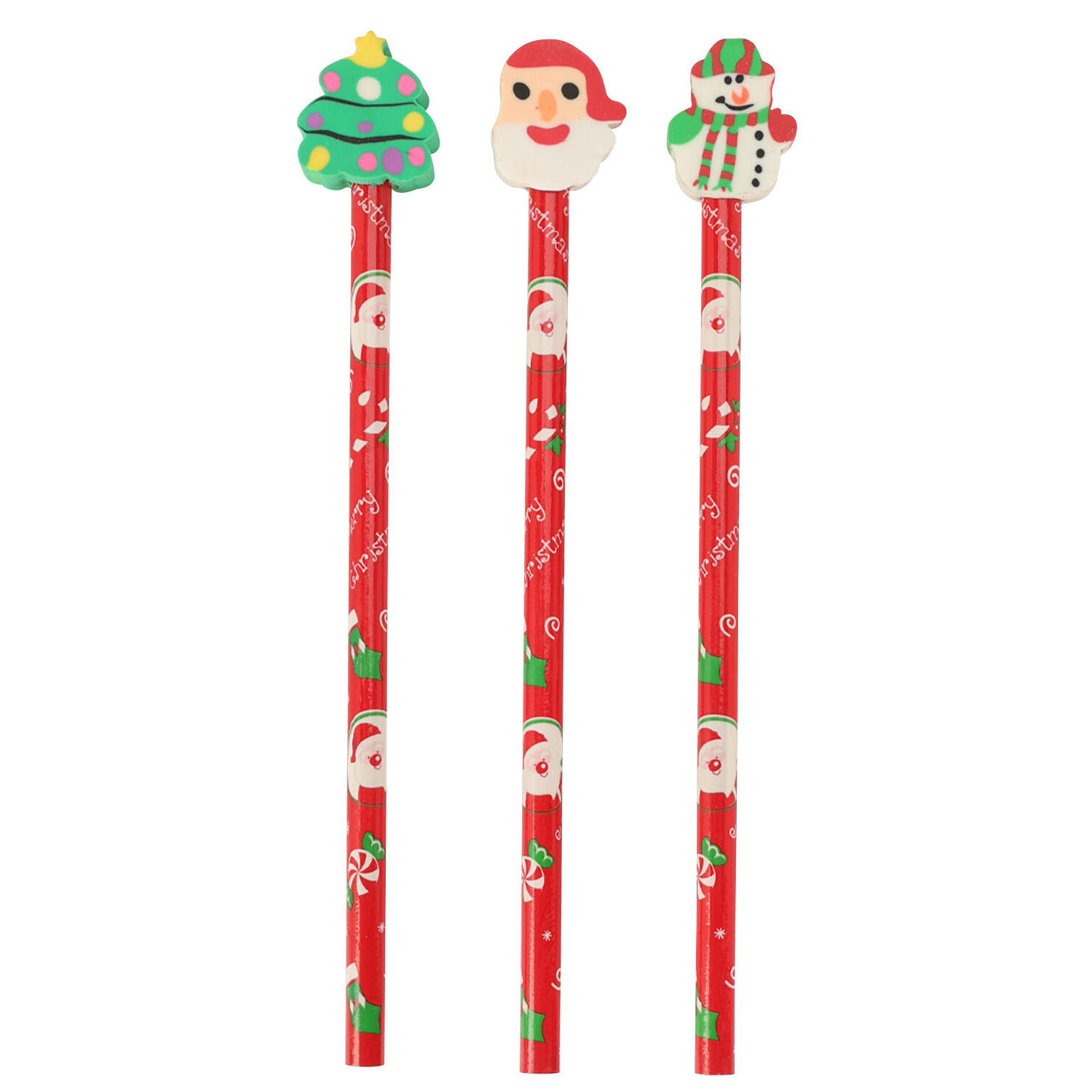 Crayon avec gomme Noël, 3pcs.