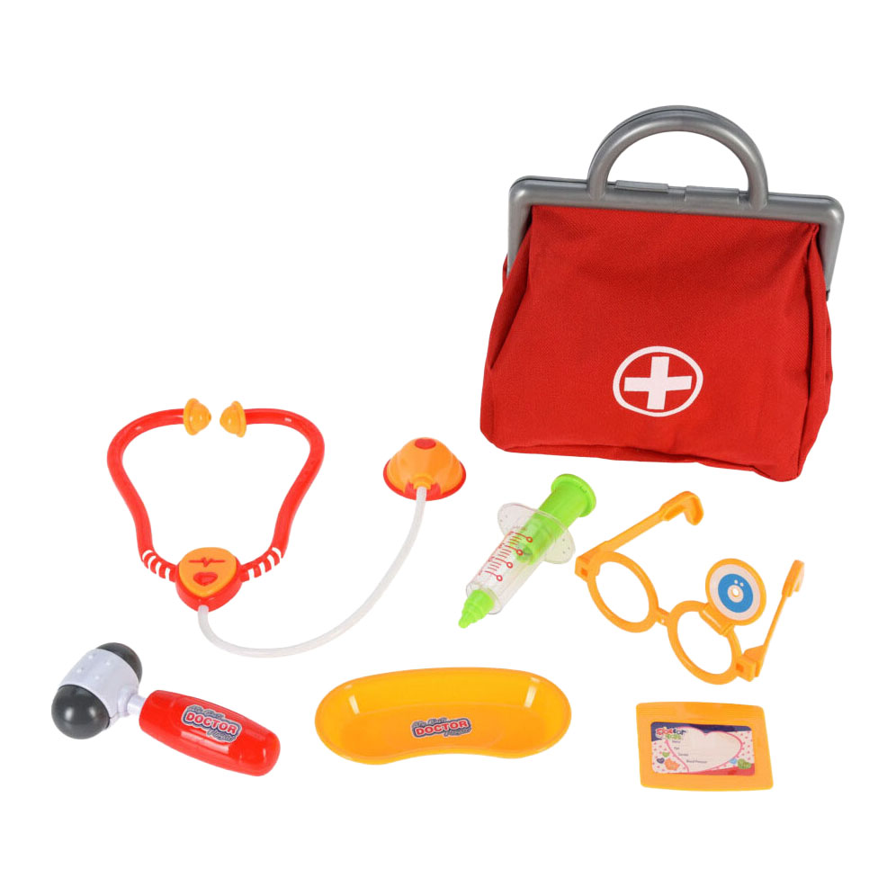 Docteur Playset avec sac, 7 pièces.