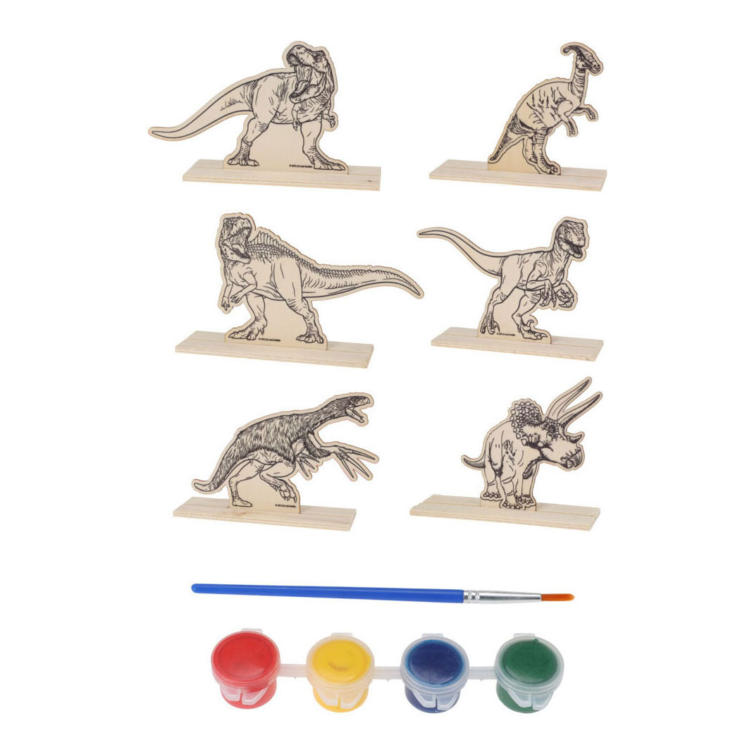 Kit de peinture Dino Bois, 6 pcs.