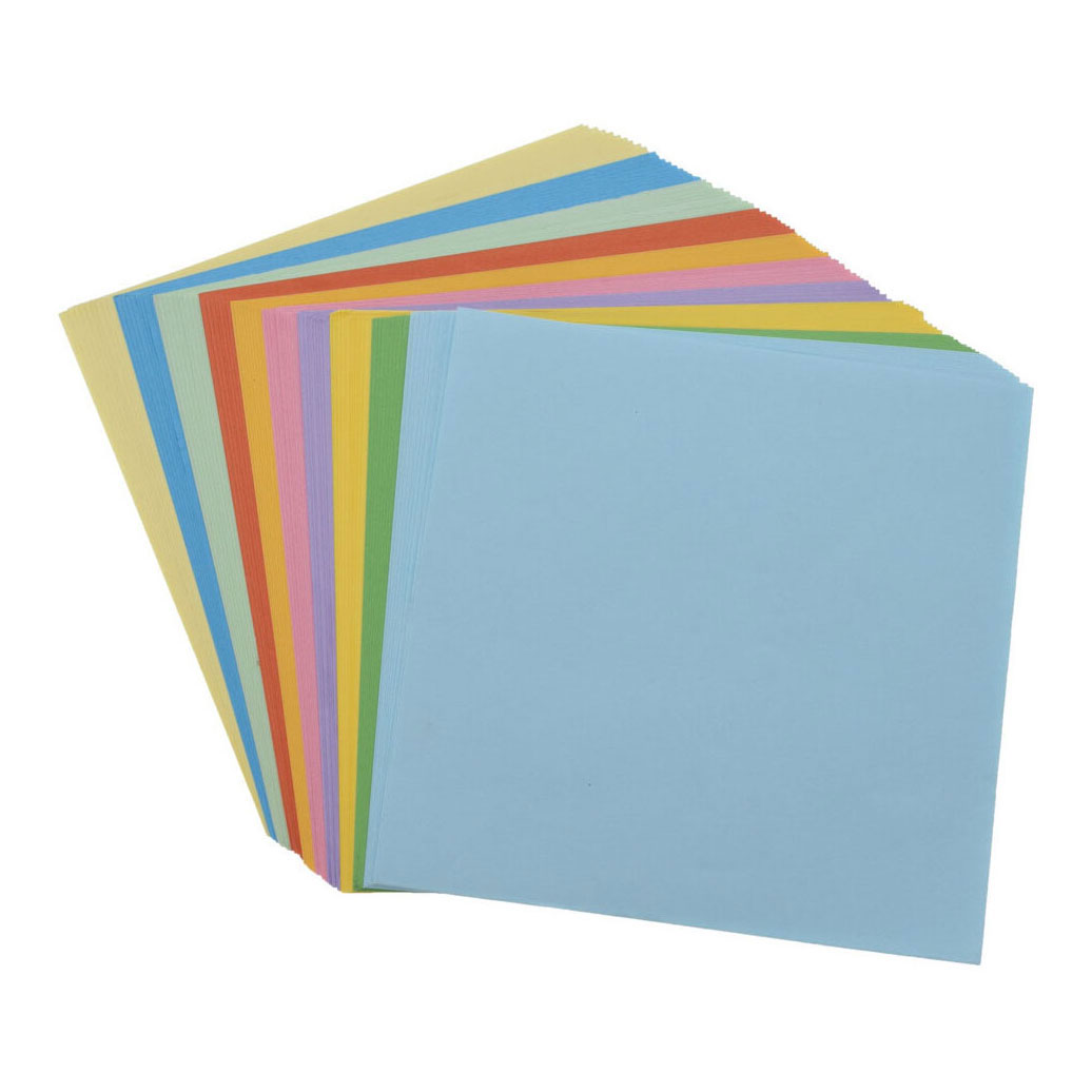 Papier carré coloré, 90 feuilles