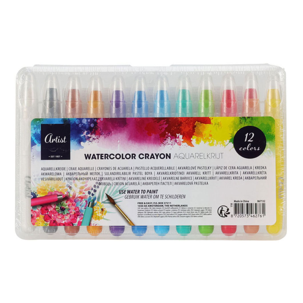 Craie pour aquarelle, lot de 12 pièces.