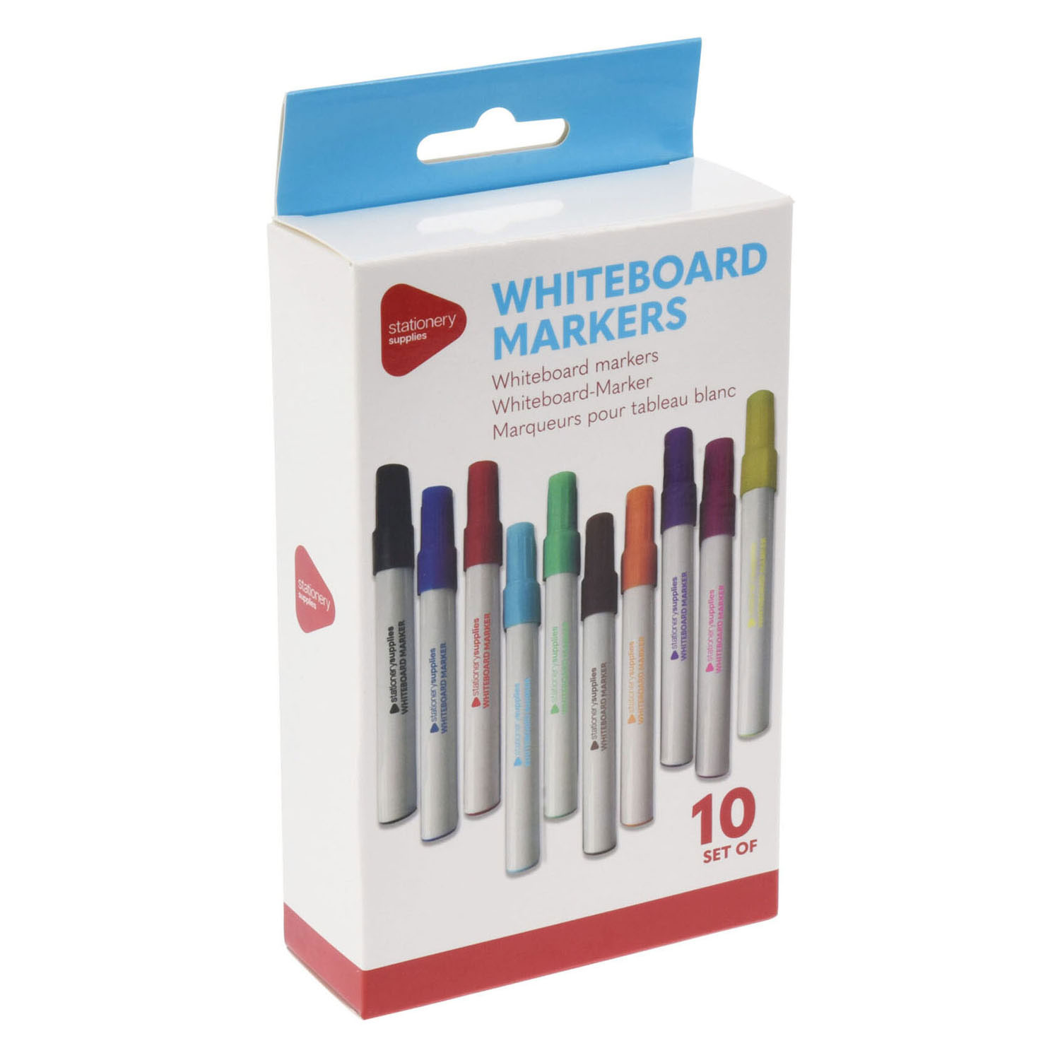 Marqueurs colorés pour tableau blanc, lot de 10