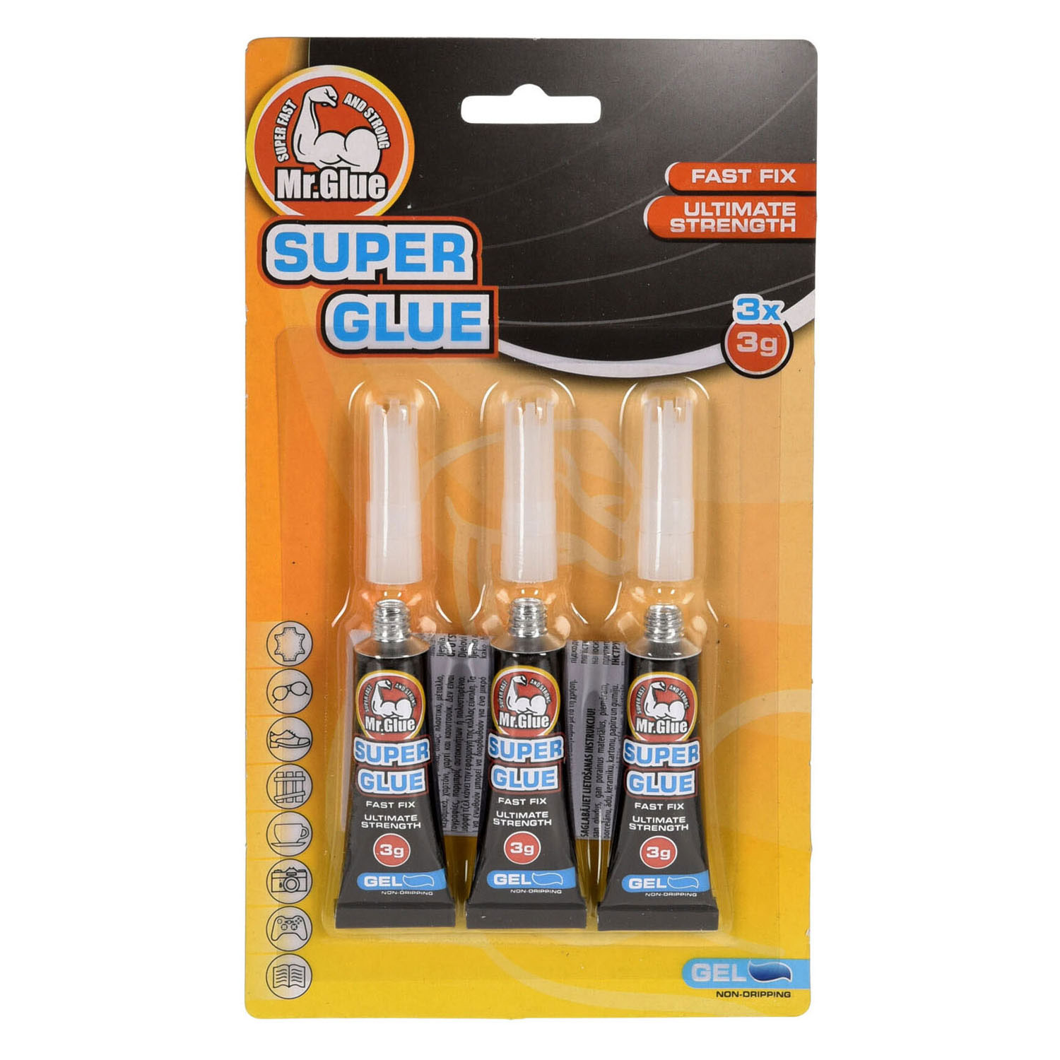 Gel super colle, 3 pièces.