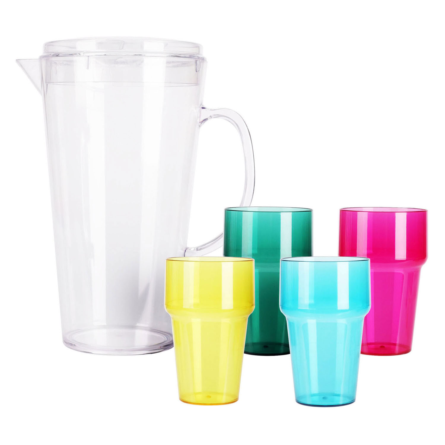 Pichet en plastique avec 4 verres, 2200 ml