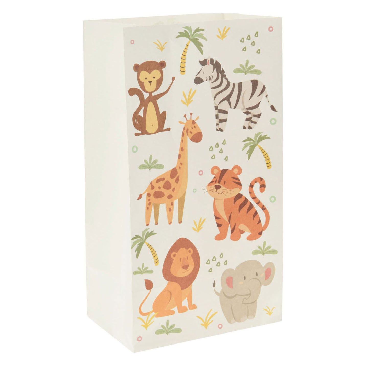 Sac cadeau en papier Animaux de la jungle, 6 pcs.