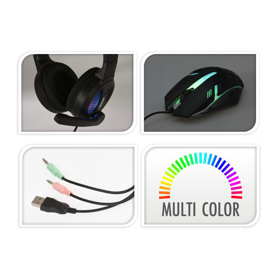 Ensemble de jeu souris clavier casque 3 en 1