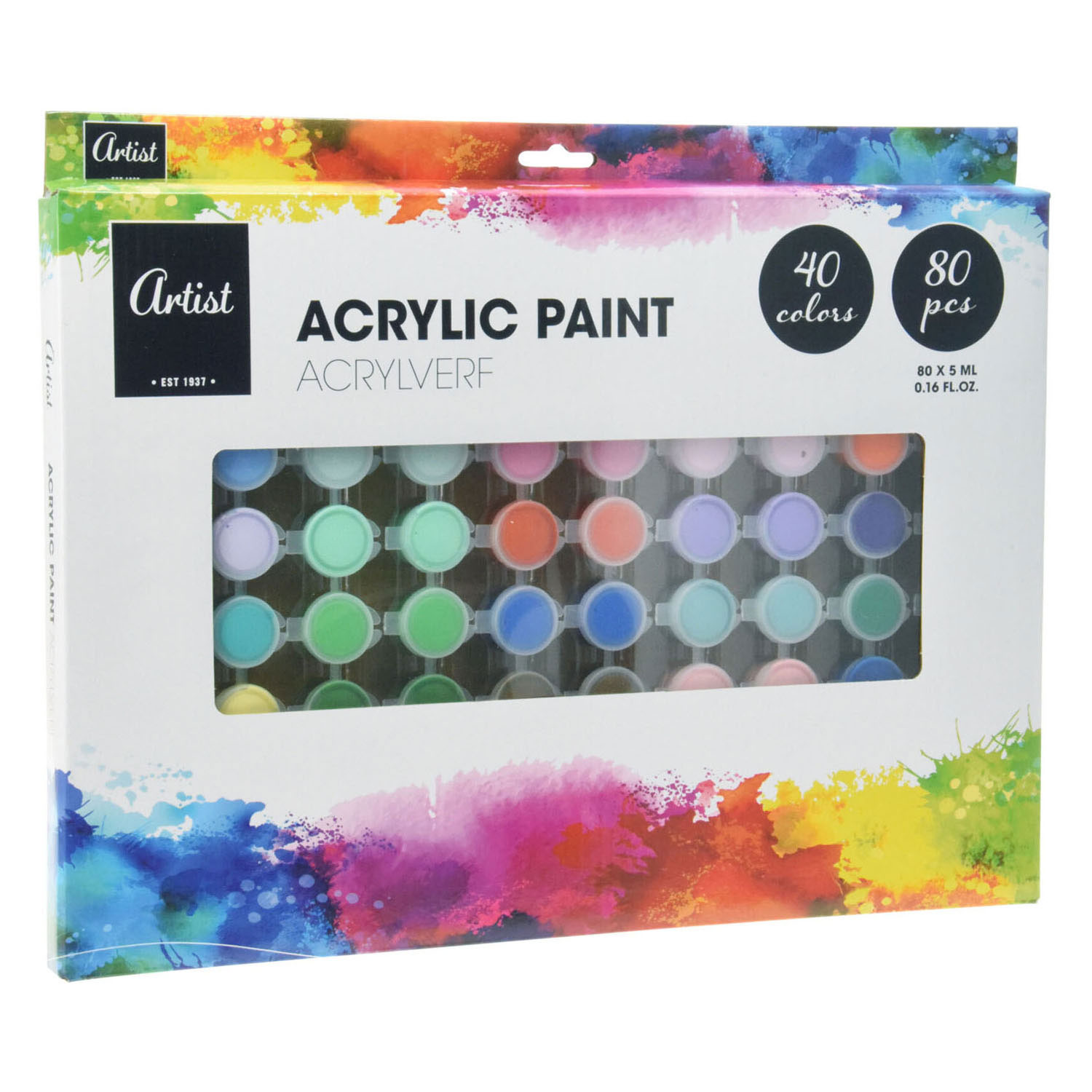 acrylic paint - 40 kleuren - 80 stuks