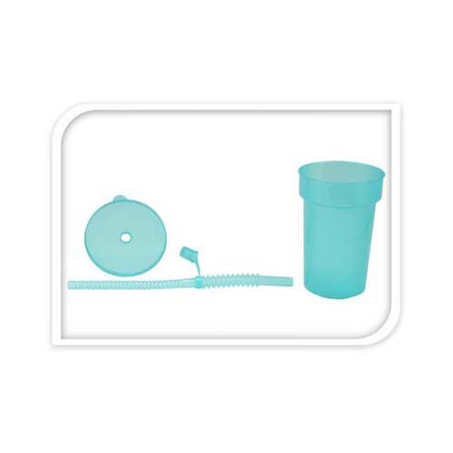 Gekleurde Drinkbekers met Rietje, 6st.