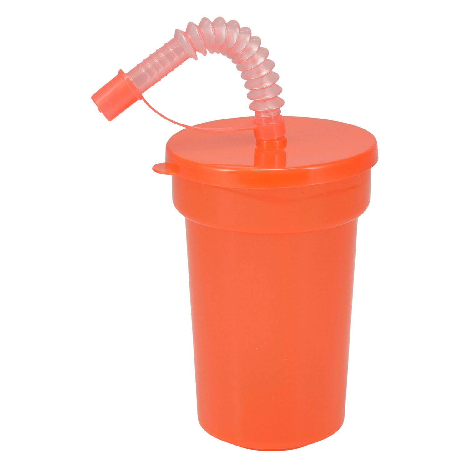 Gekleurde Drinkbekers met Rietje, 6st.