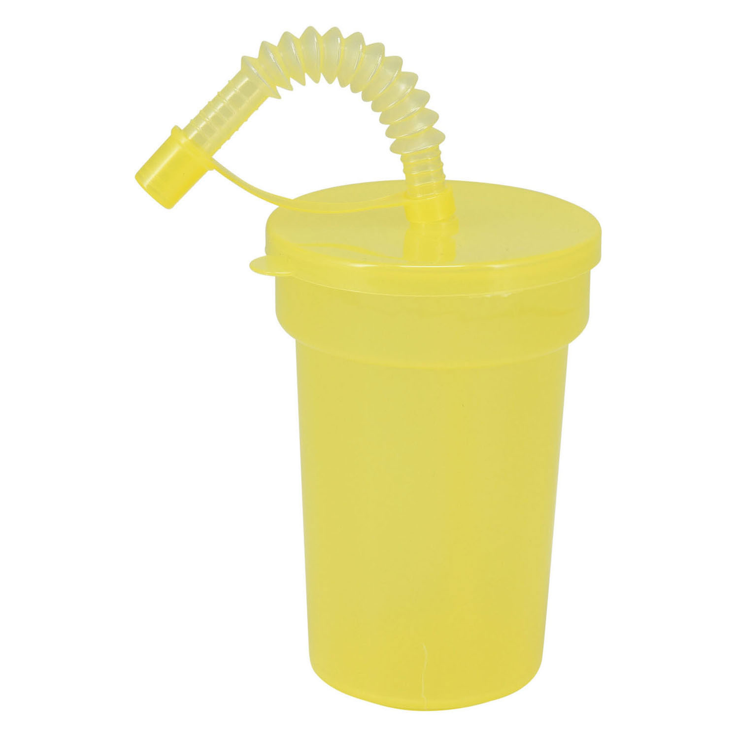 Gekleurde Drinkbekers met Rietje, 6st.