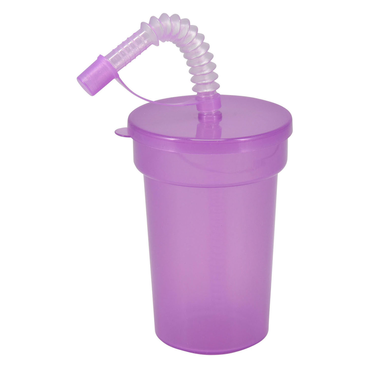 Gekleurde Drinkbekers met Rietje, 6st.