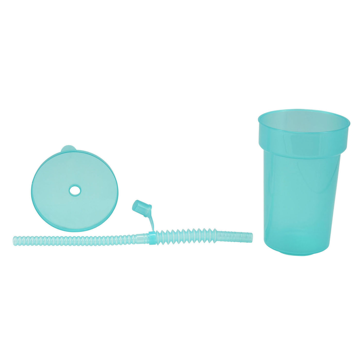 Gekleurde Drinkbekers met Rietje, 6st.