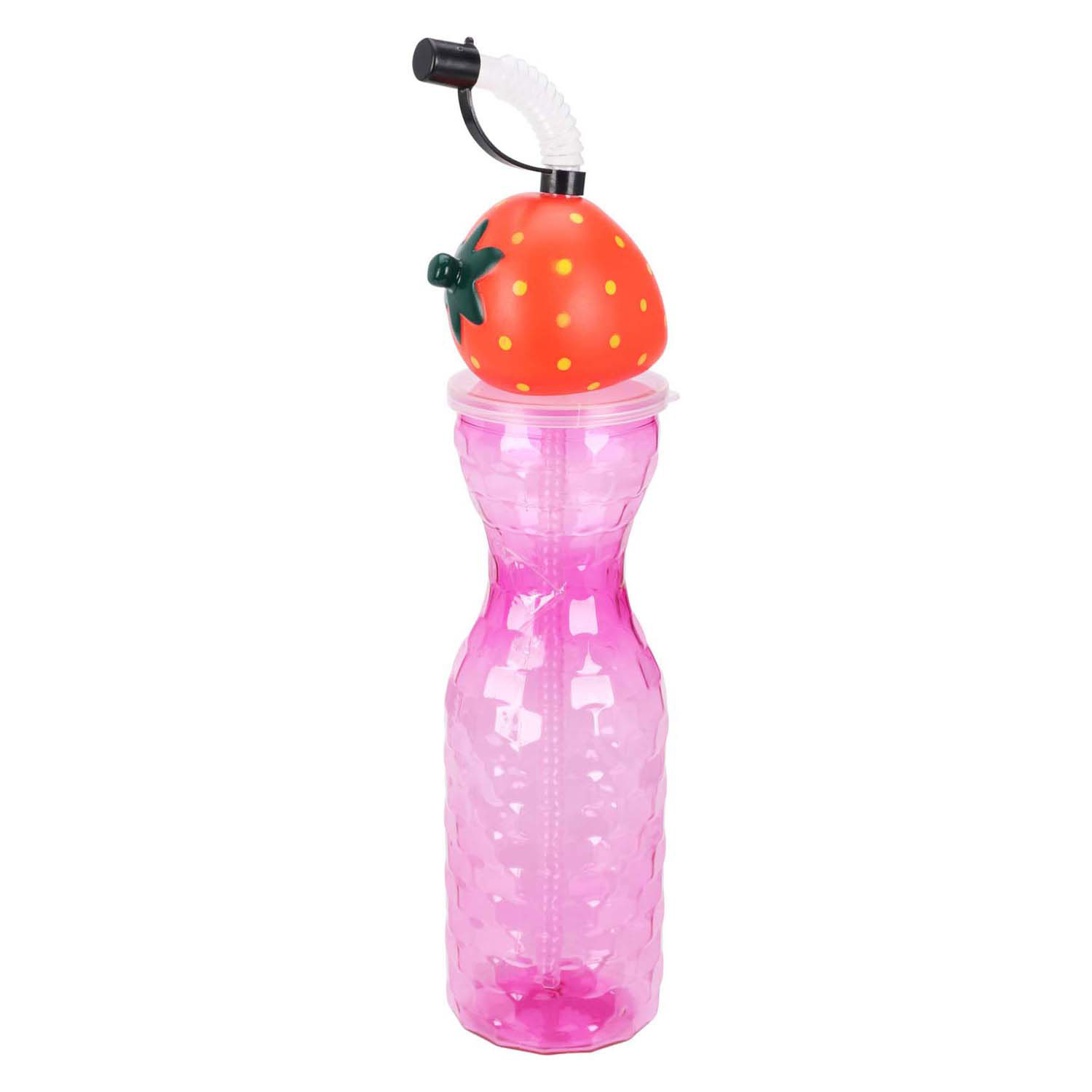 Drinkbeker met Rietje 500ml - Aardbei