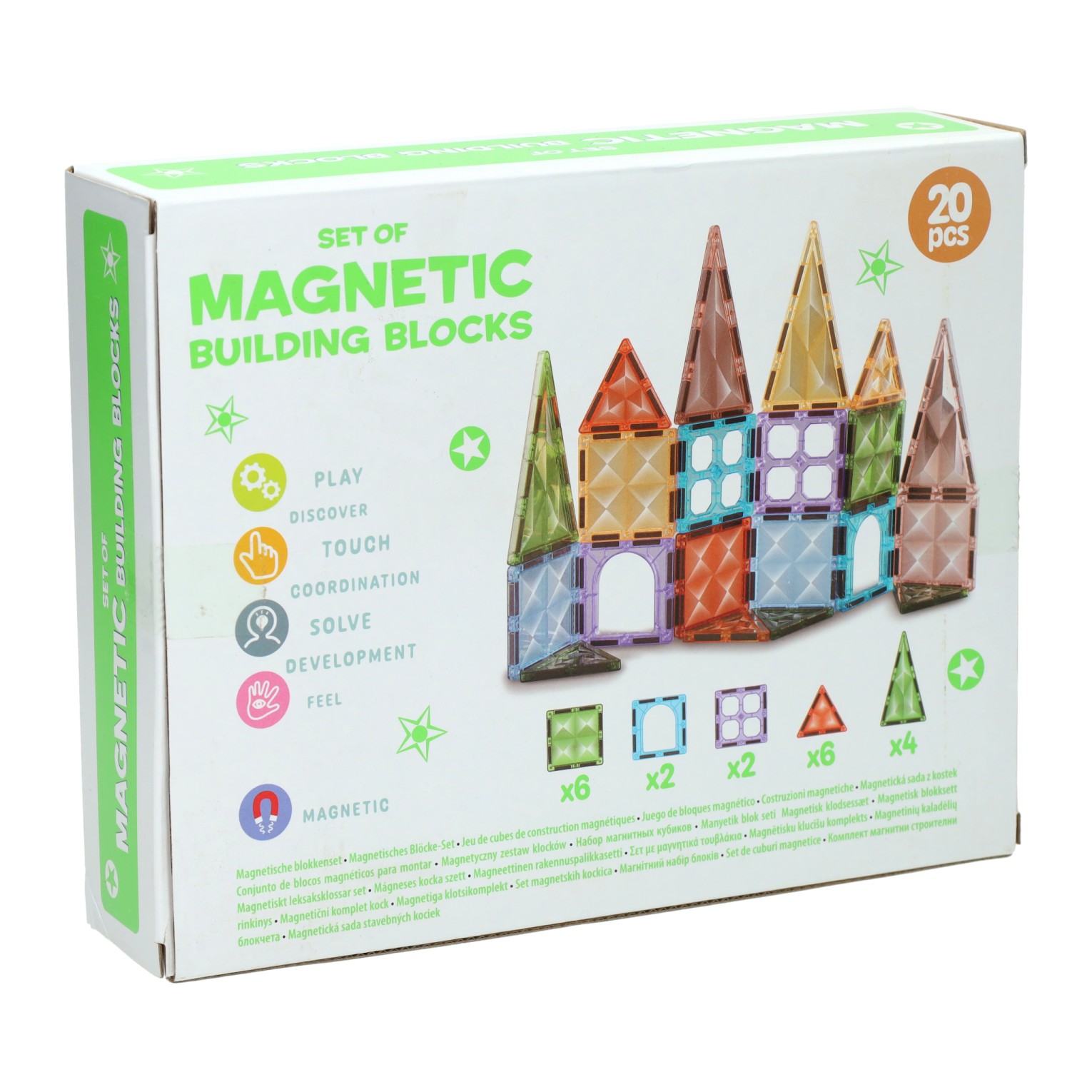 Magnetische Bouwstenen 5 Vormen - 20st.
