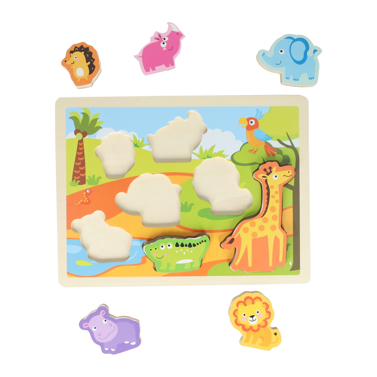 Houten Vormenpuzzel Jungle - 7dlg.