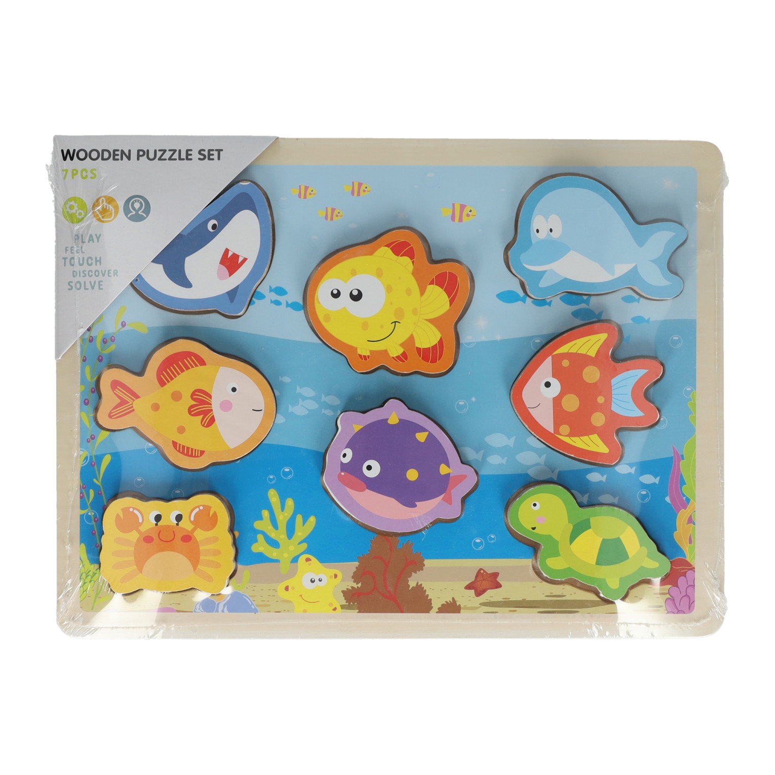 Houten Vormenpuzzel Oceaan - 8dlg.
