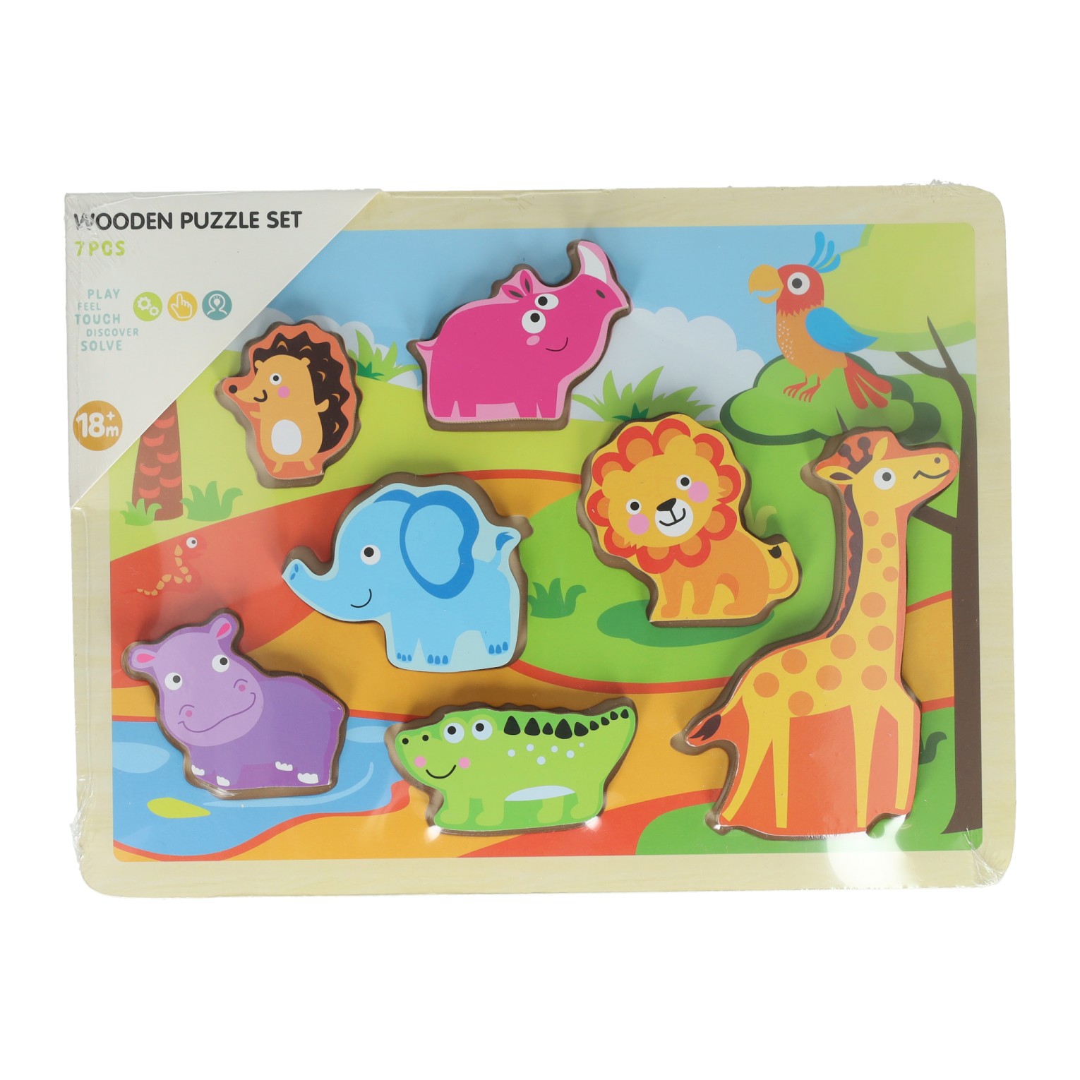 Houten Vormenpuzzel Jungle - 7st.