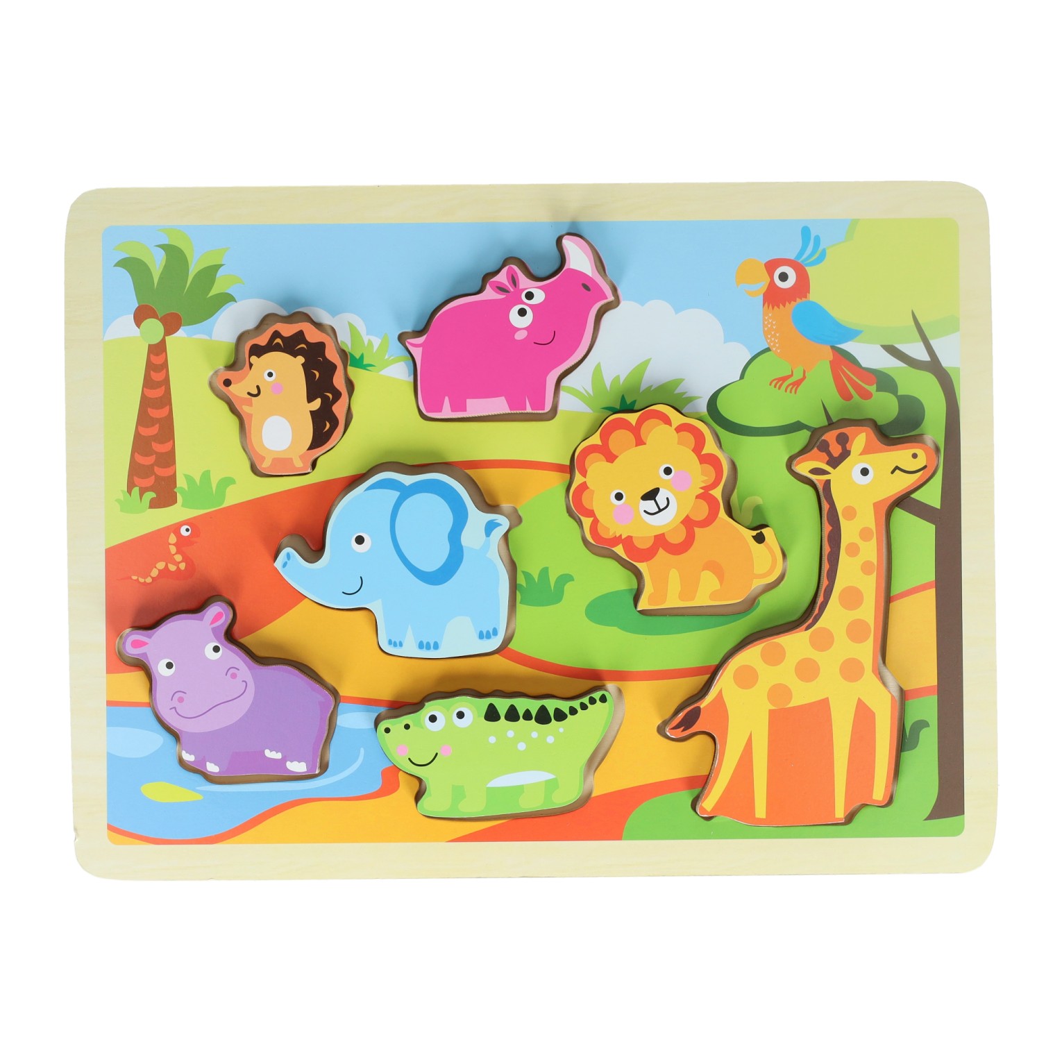 Houten Vormenpuzzel Jungle - 7st.