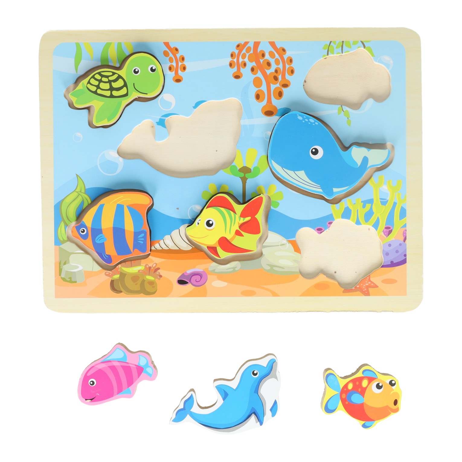 Houten Vormenpuzzel Oceaan - 7st.