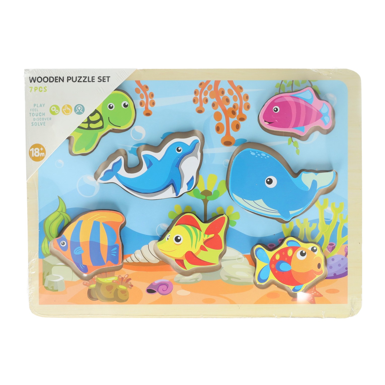 Houten Vormenpuzzel Oceaan - 7st.