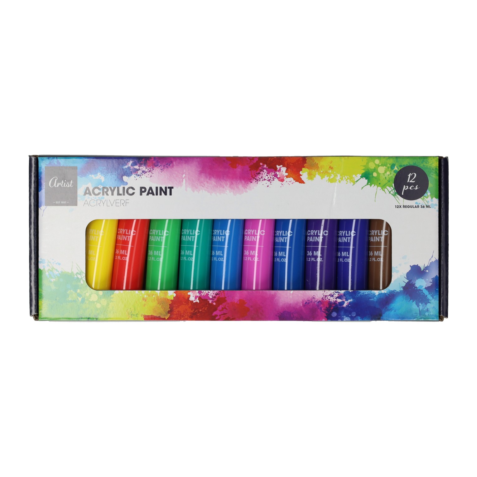 Acrylverfset 12 Kleuren - 36ml