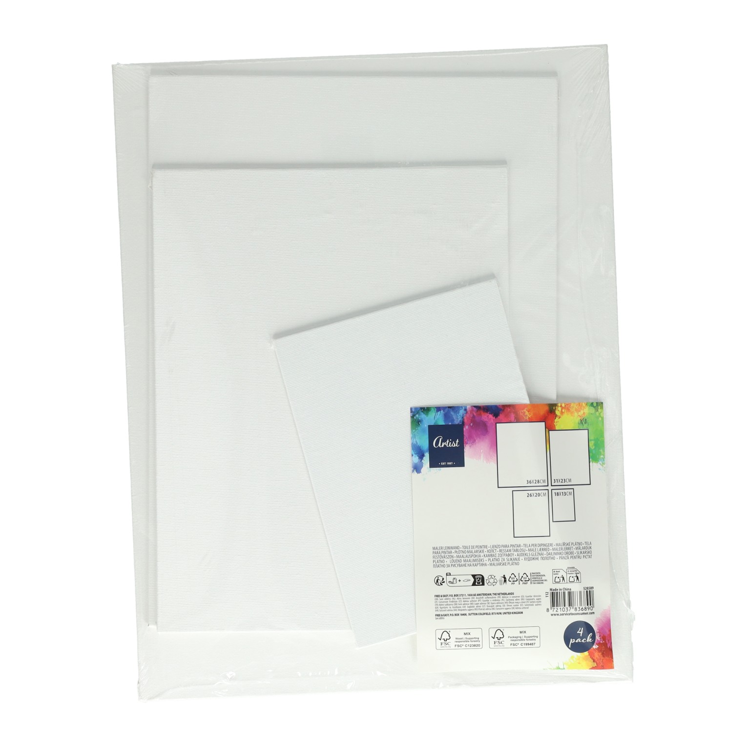 Set Schilderspanelen 36x28cm, 31x23cm, 26x20cm, 18x13cm - 4st.