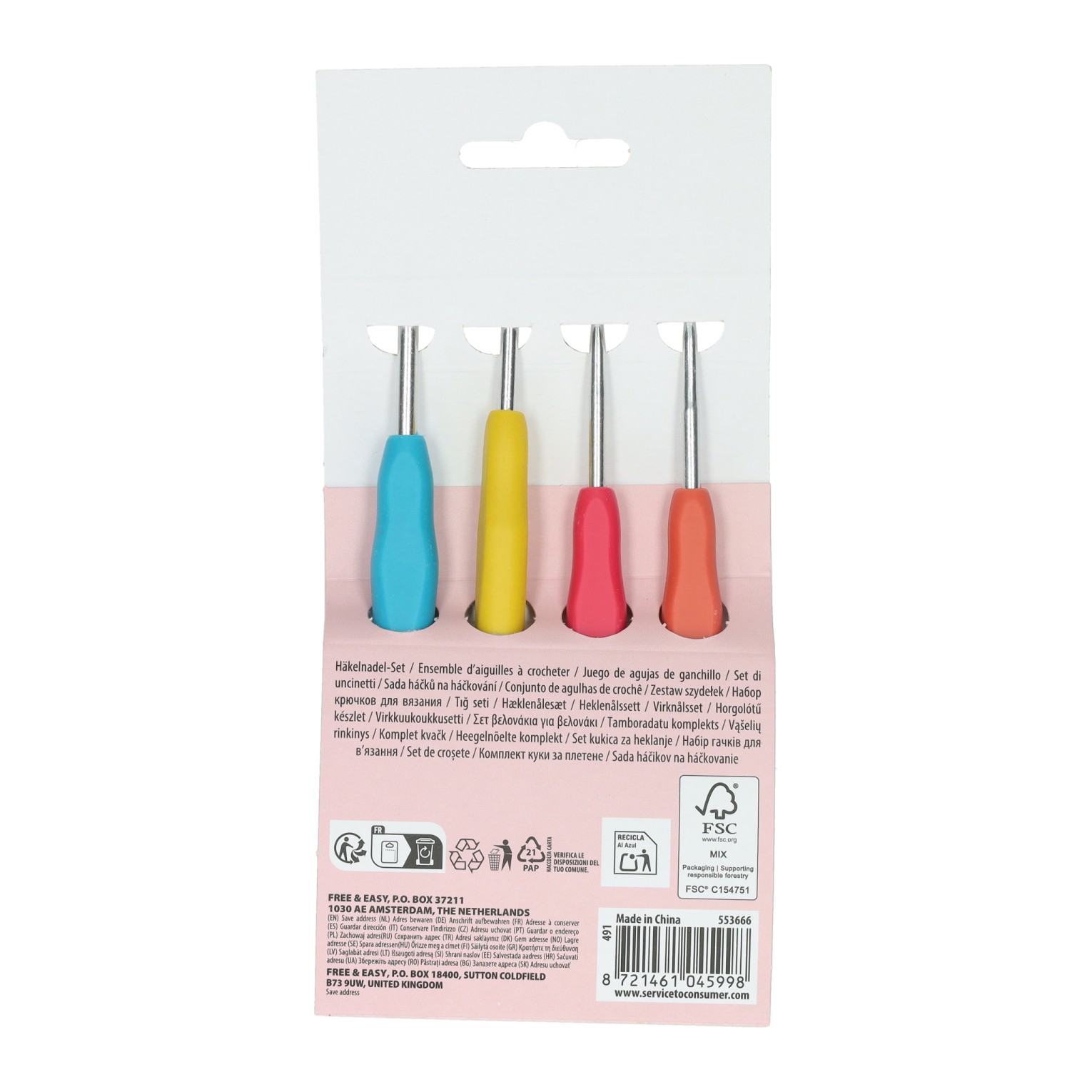 Set van Haaknaalden - 2,5mm, 3mm, 3,5mm, 4mm