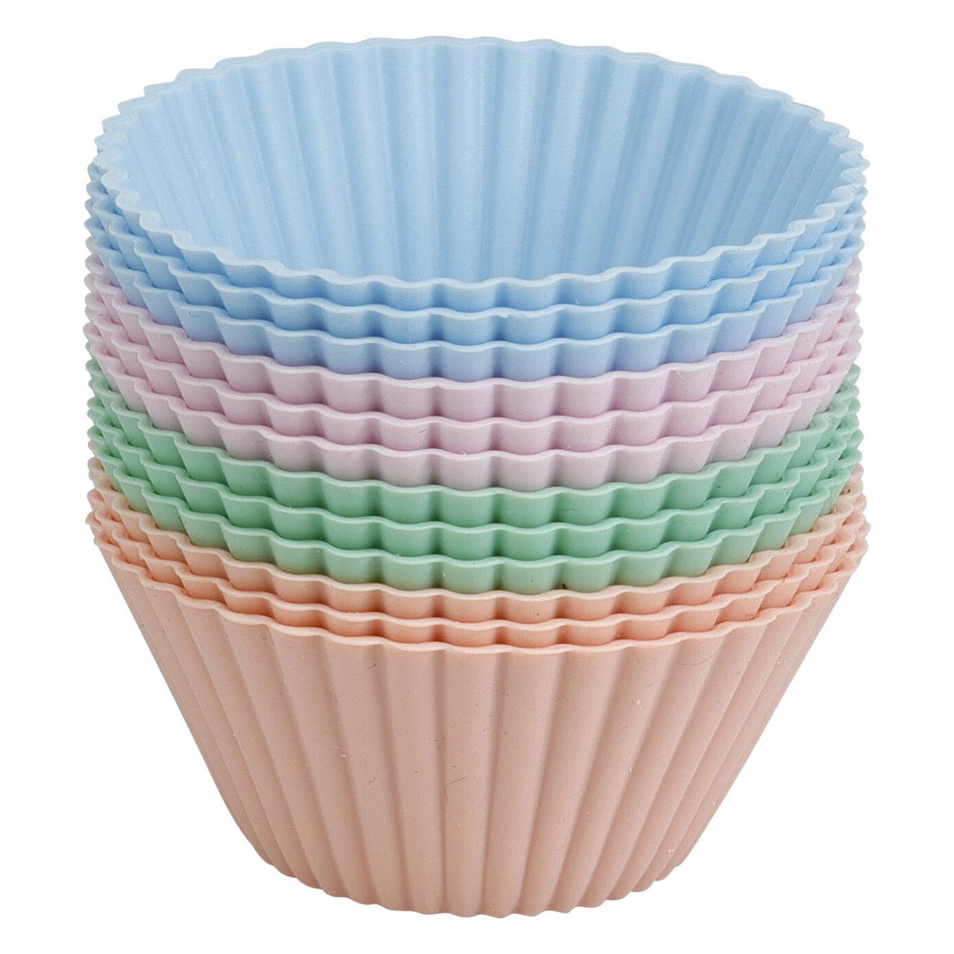 Ensemble de moules à cupcakes en silicone 7x3,5cm - 12 pièces.