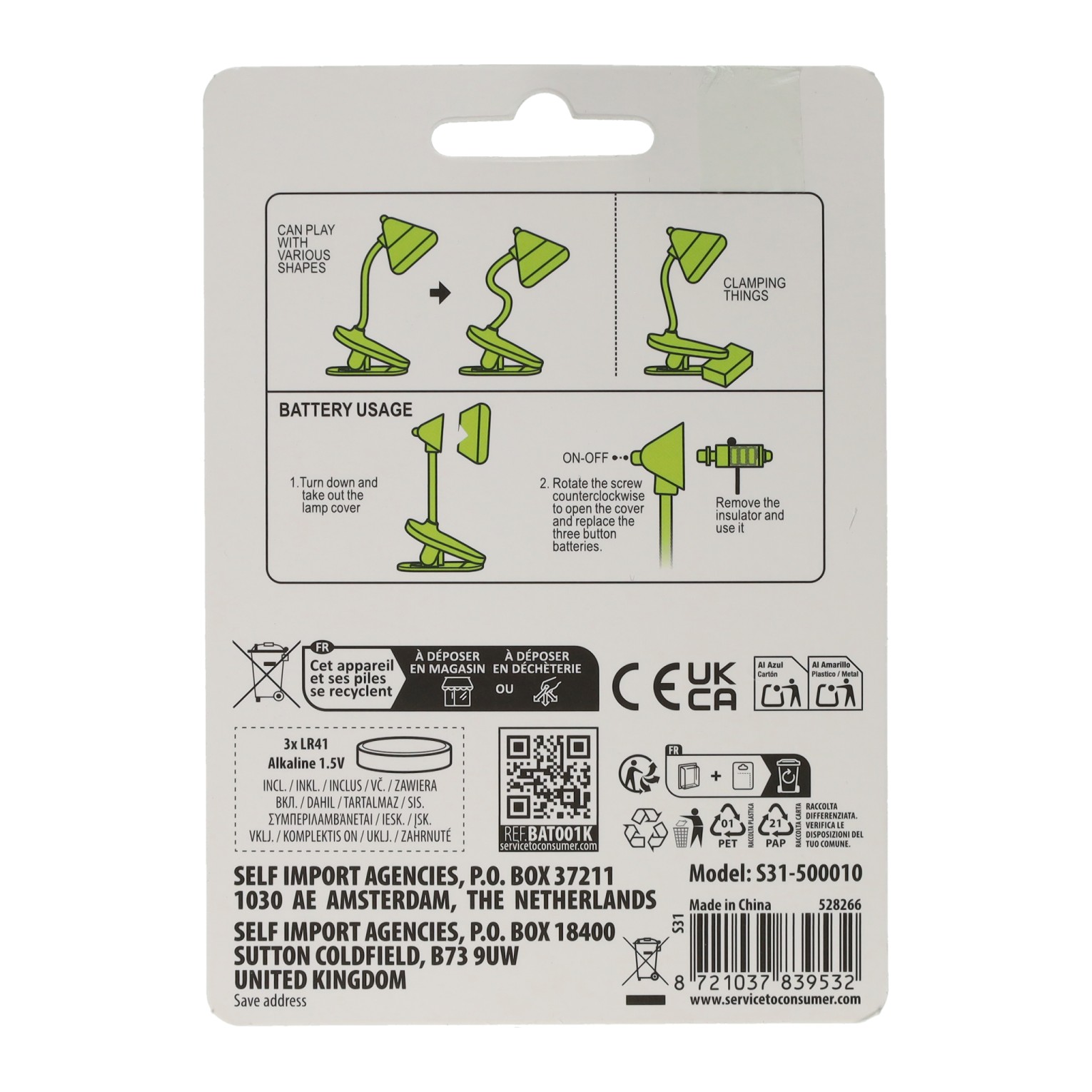 Mini Boekenlamp met Koord - Groen