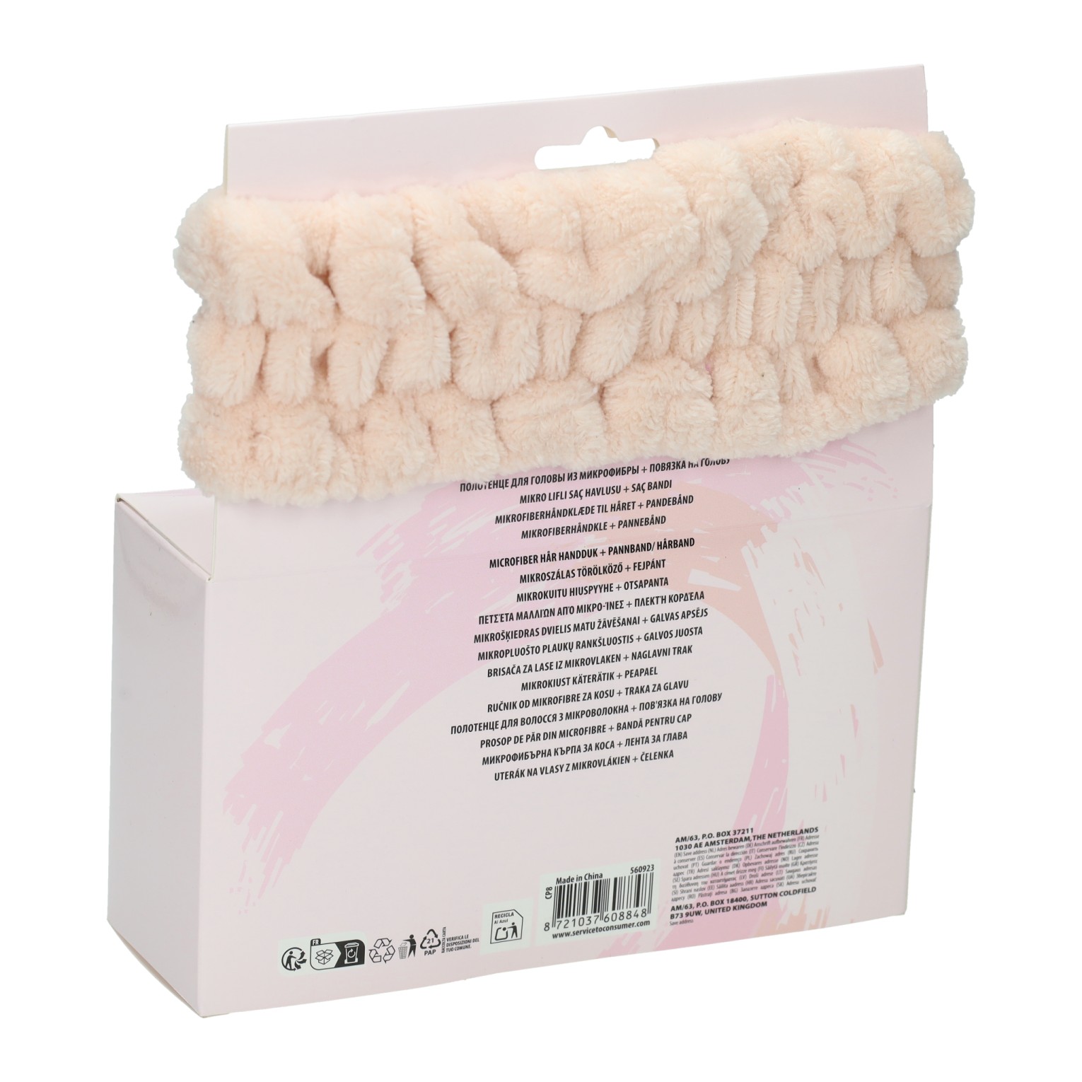 Haarhanddoek en Haarband - Roze