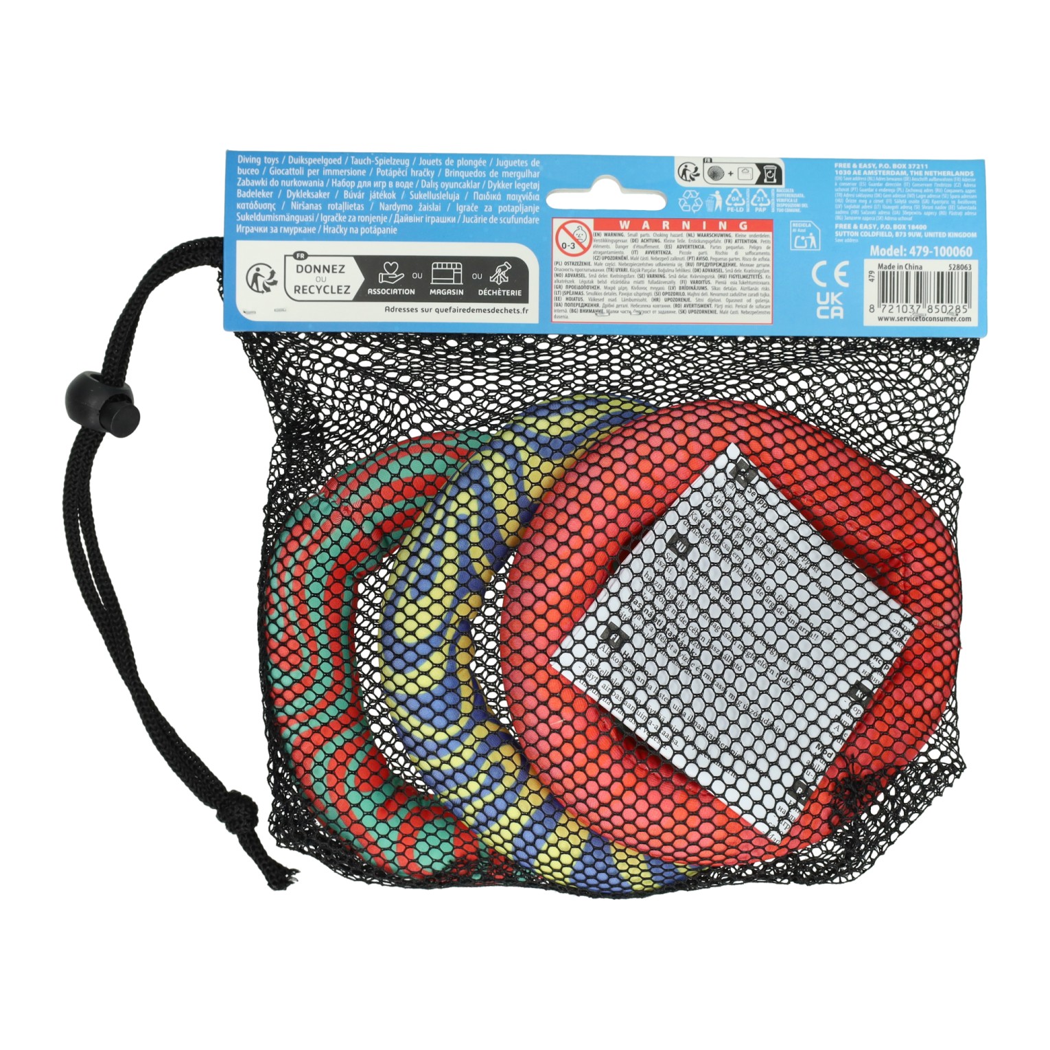 Set Duikringspeeltjes van Neopreen - 3st.