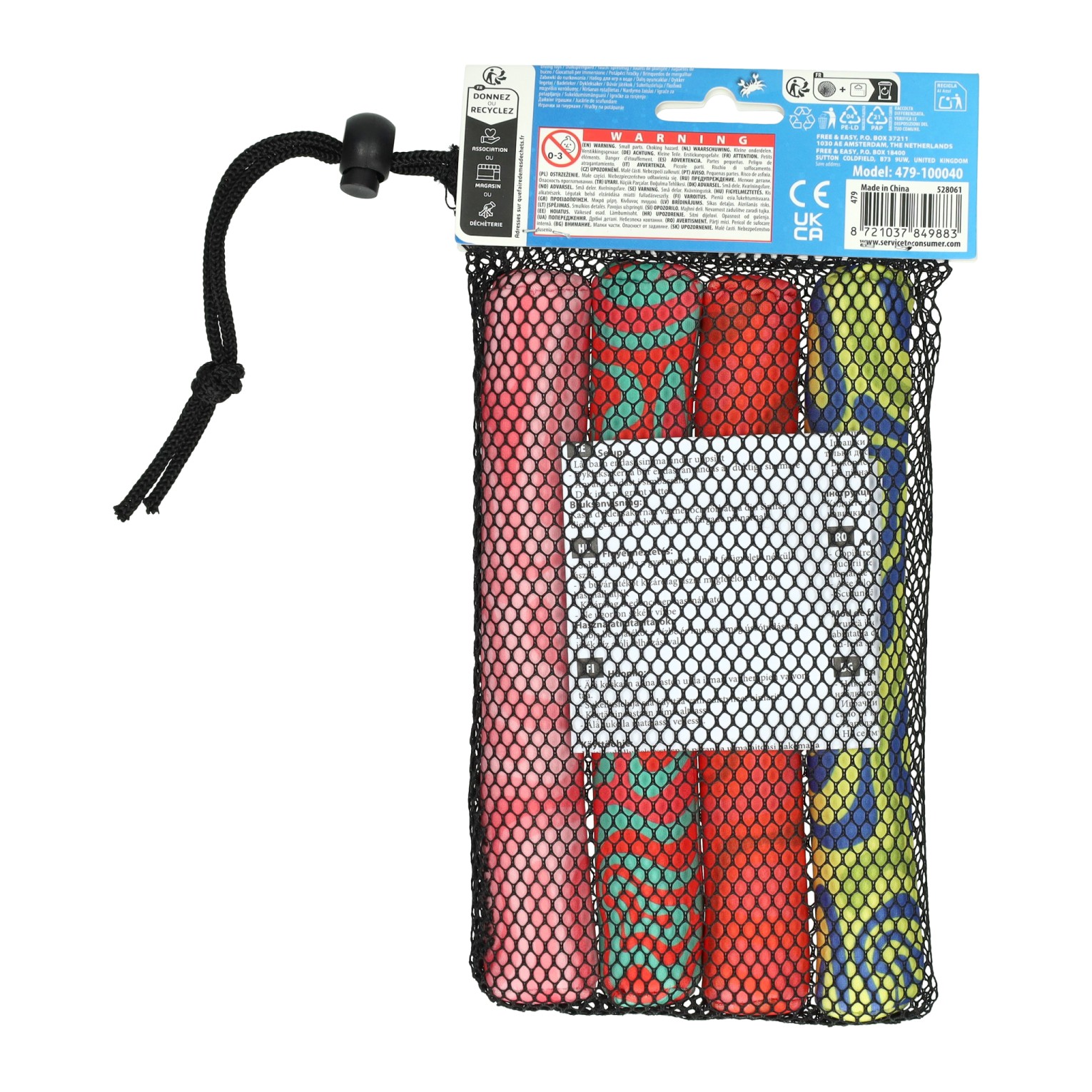 Set Duikspeelgoed Staven 2,5x2,5x19cm - 4st.