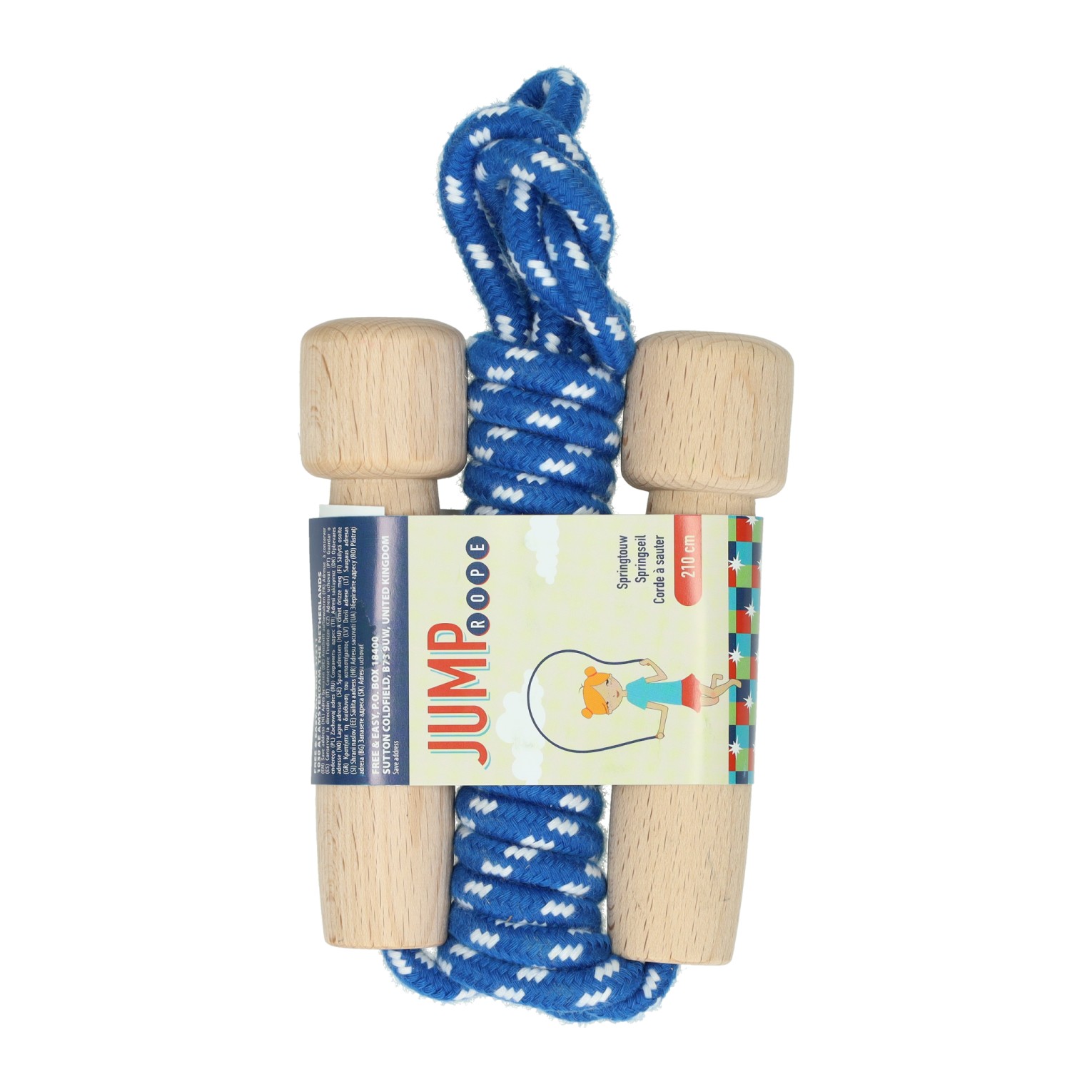 Springtouw met Houten Handvatten - 210cm