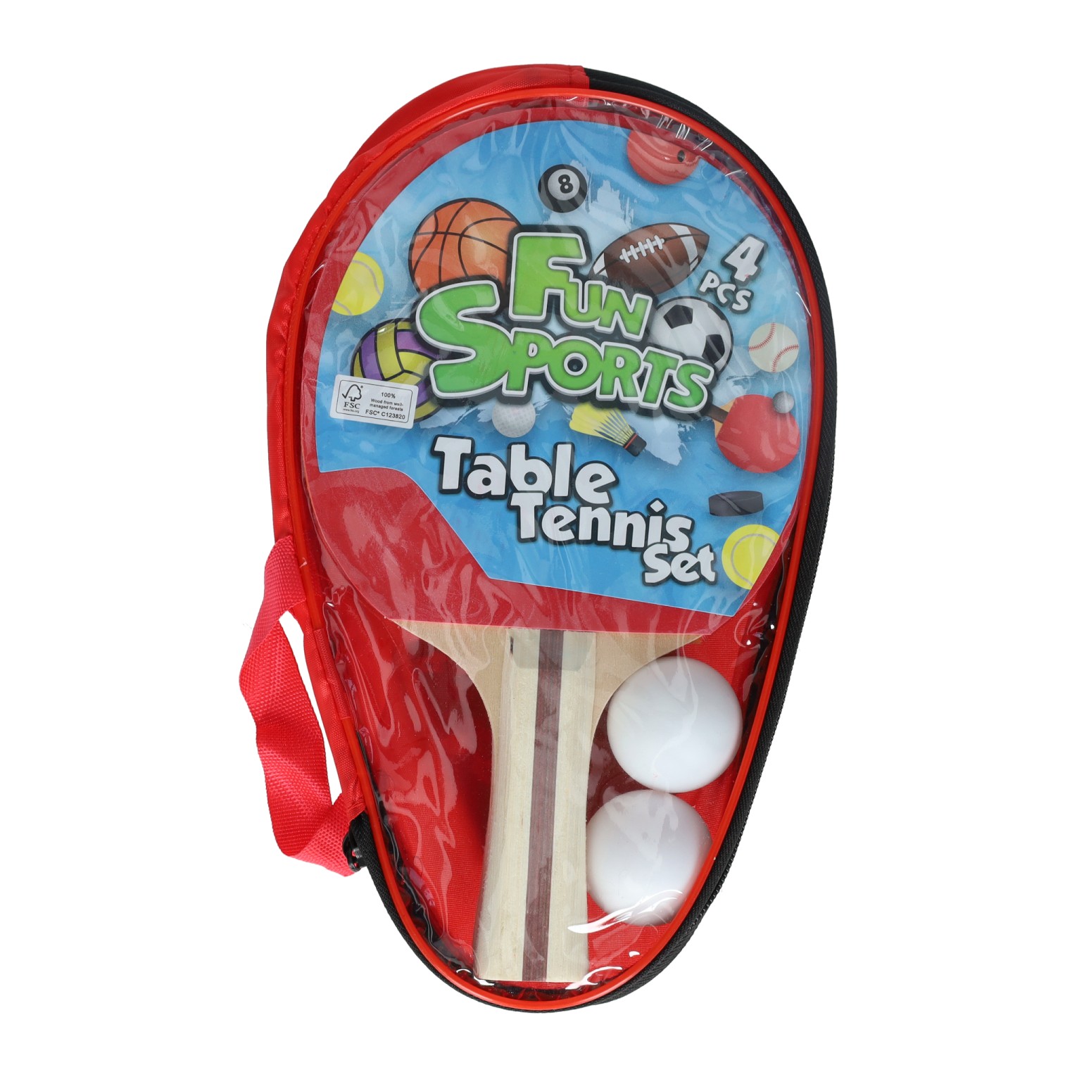 Ensemble de tennis de table avec 2 raquettes et 2 balles