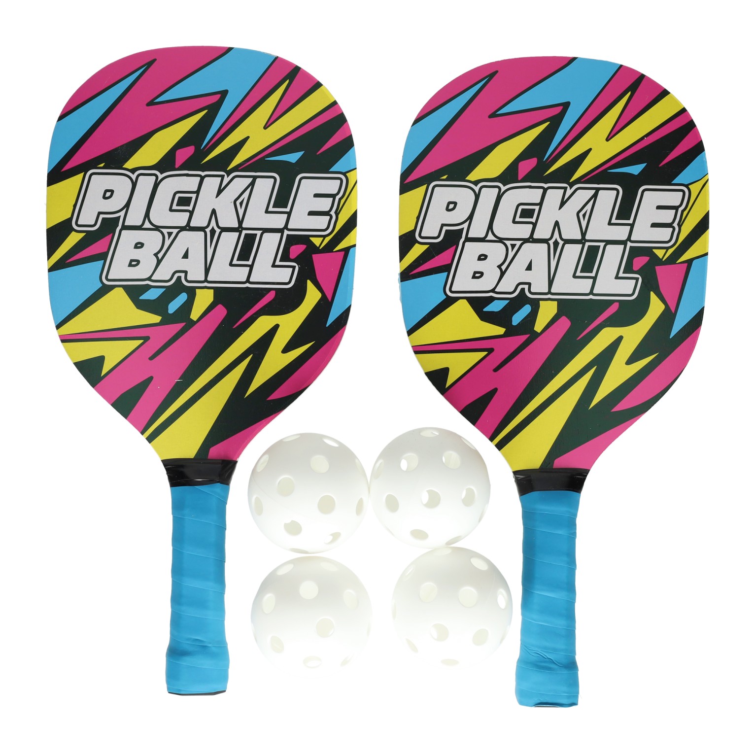 Set van 6 Pickleballen met 2 Rackets