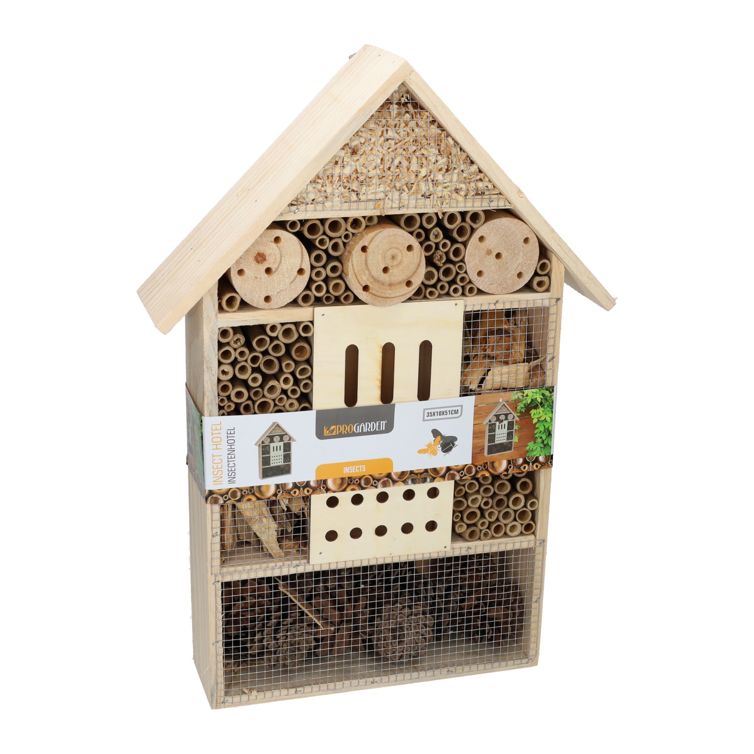 Groot Houten Insecentenhotel - 35x10x51cm