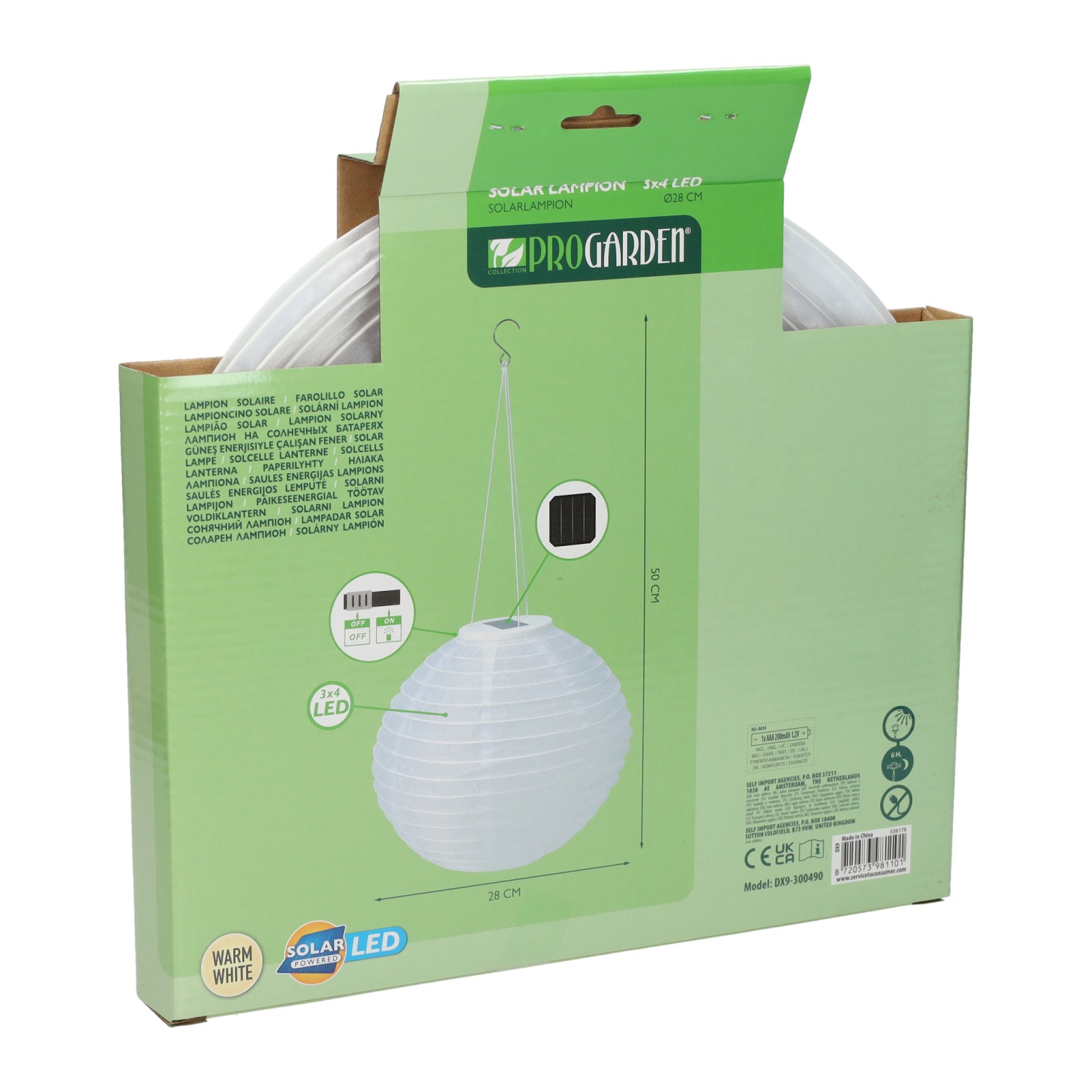 Hangende Solarlamp in Balvorm - 28cm