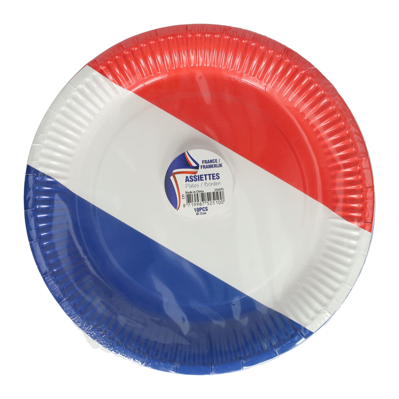 Papieren Bord 23cm Nederlandse/Franse Vlag