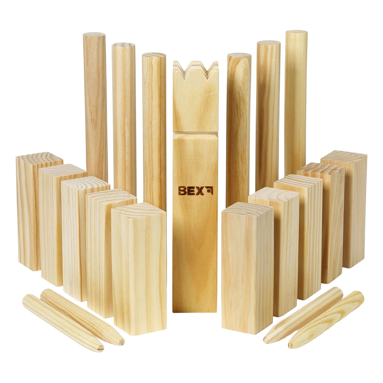 Kubb, jeu de base en bois pour l'extérieur