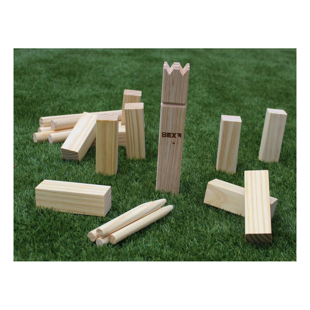 Kubb, jeu de base en bois pour l'extérieur