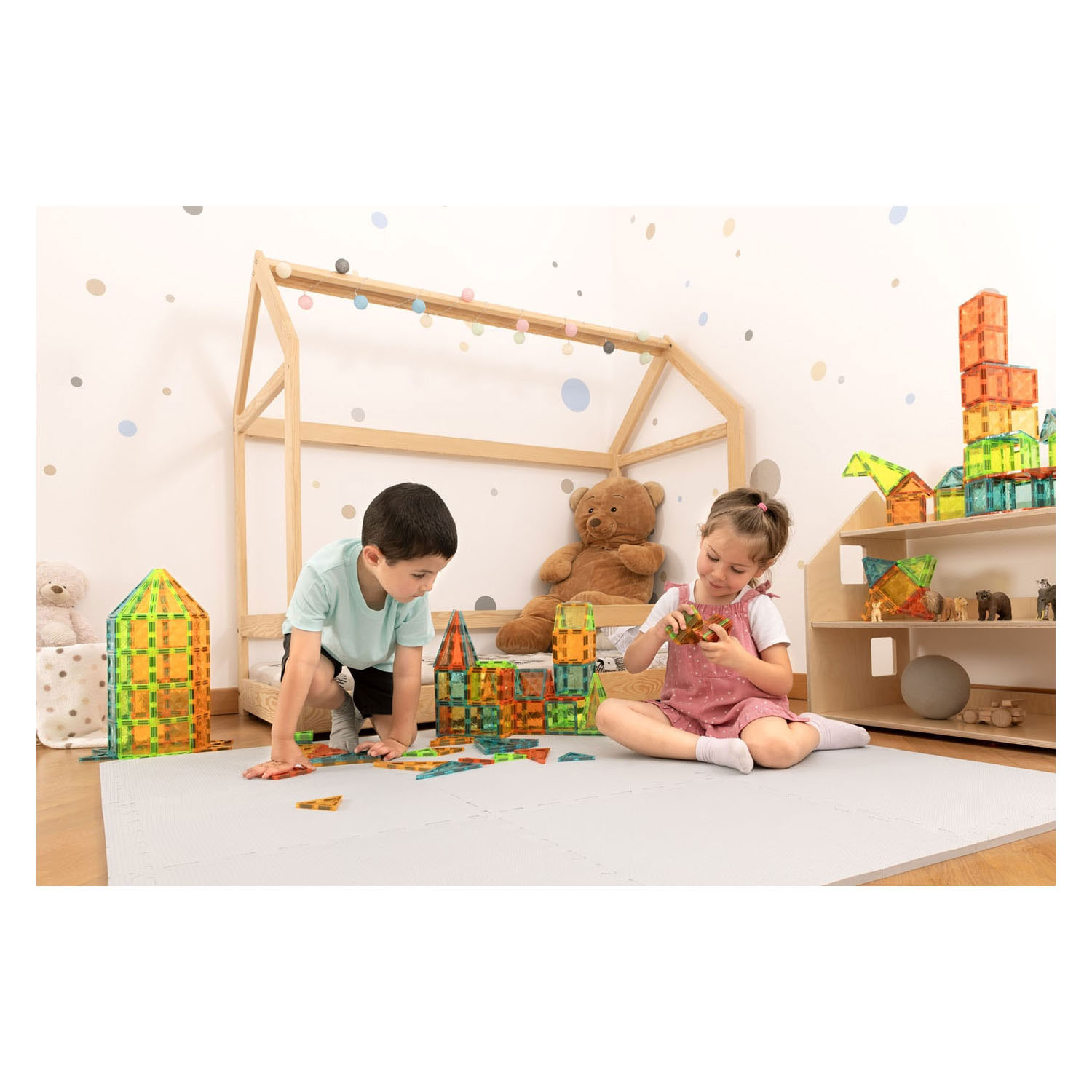 Geomag Magnetische Tegels Edelstenen set - 16dlg.