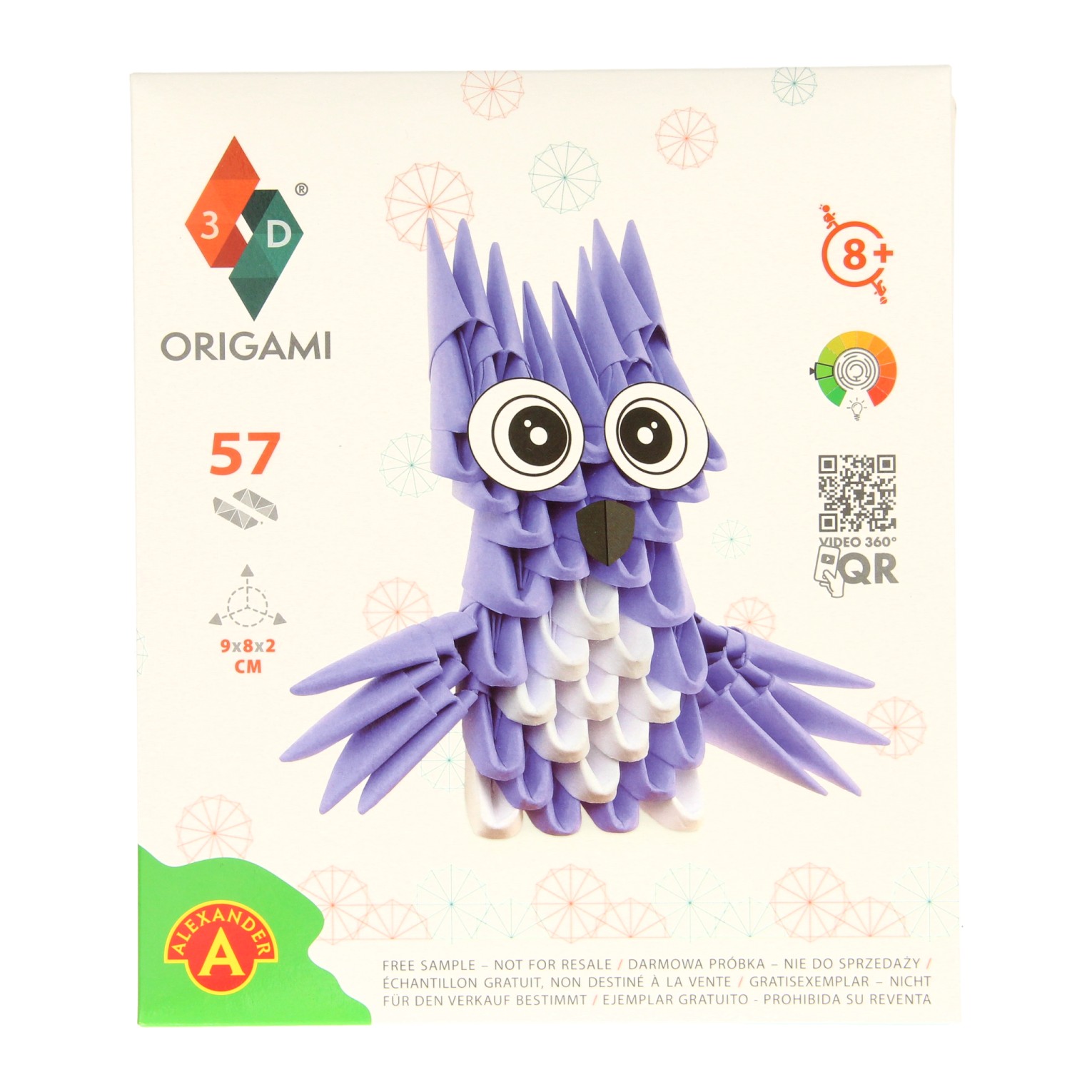 Origami 3D Hibou, 57 pcs.