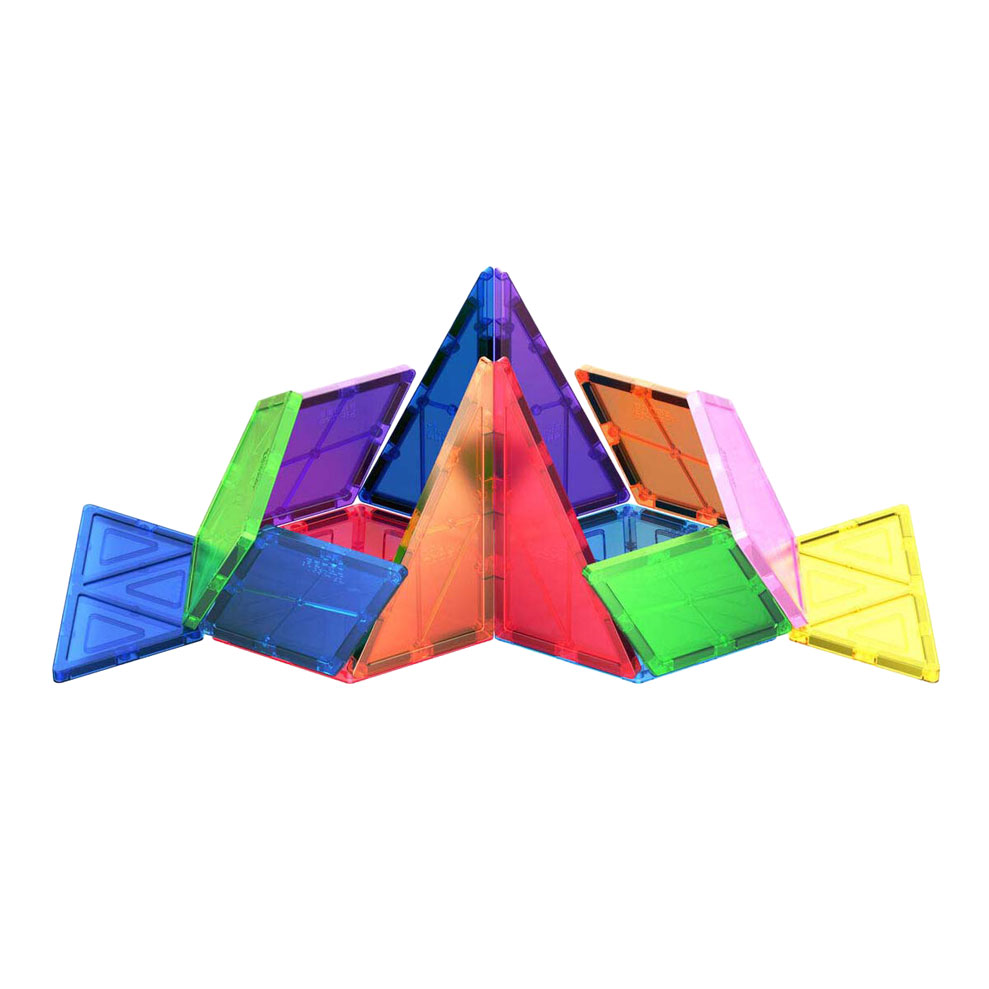 PicassoTiles Geometry - Tuiles de construction magnétiques, 16 pièces.