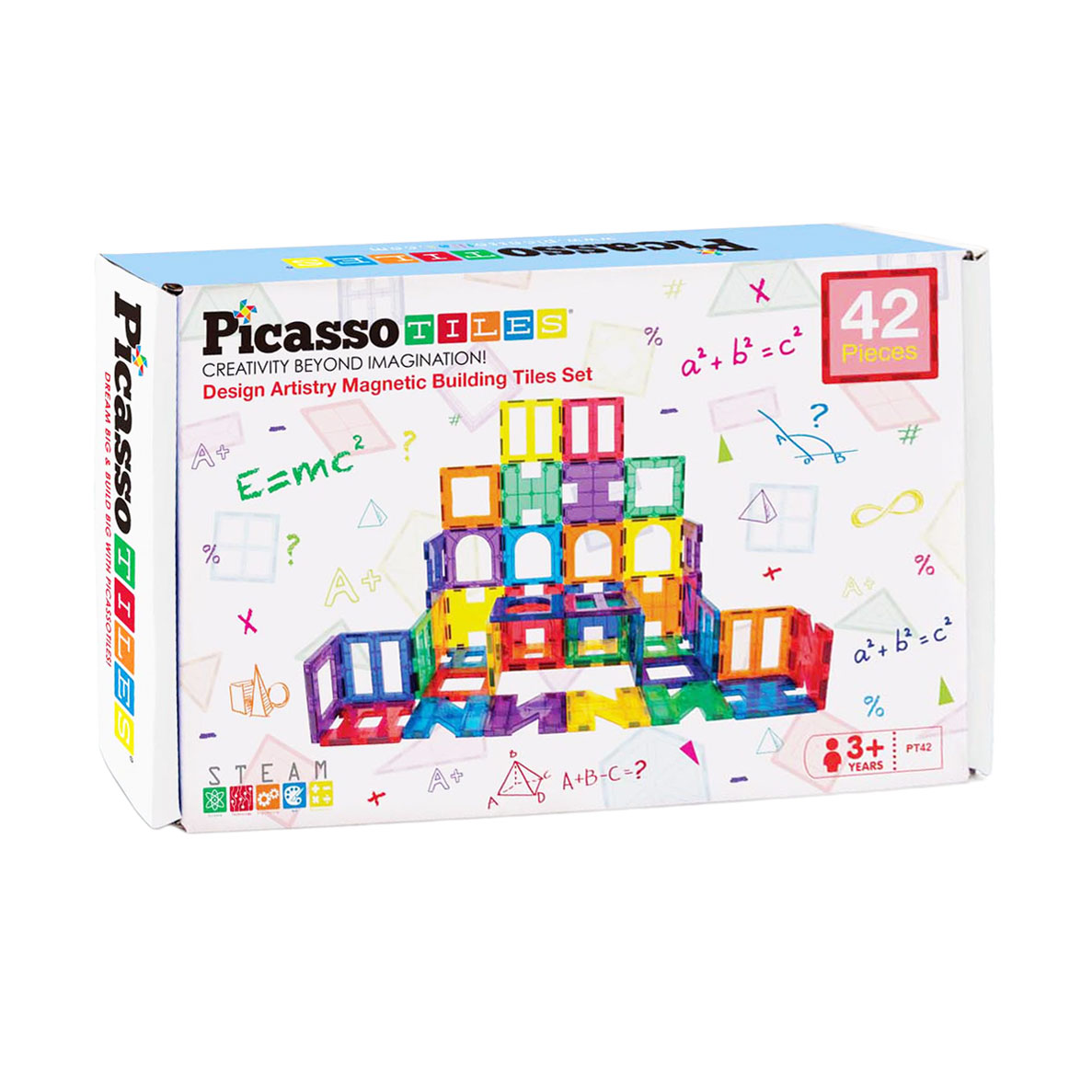 PicassoTiles Artistry - Tuiles de construction magnétiques, 42 pièces.