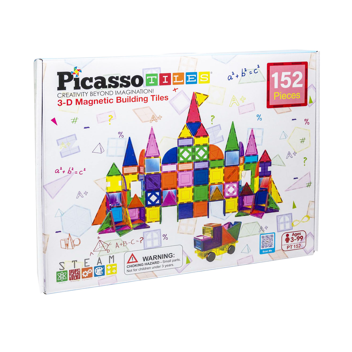 PicassoTiles Blocs et Miroirs - Tuiles de Construction Magnétiques, 152 pièces.